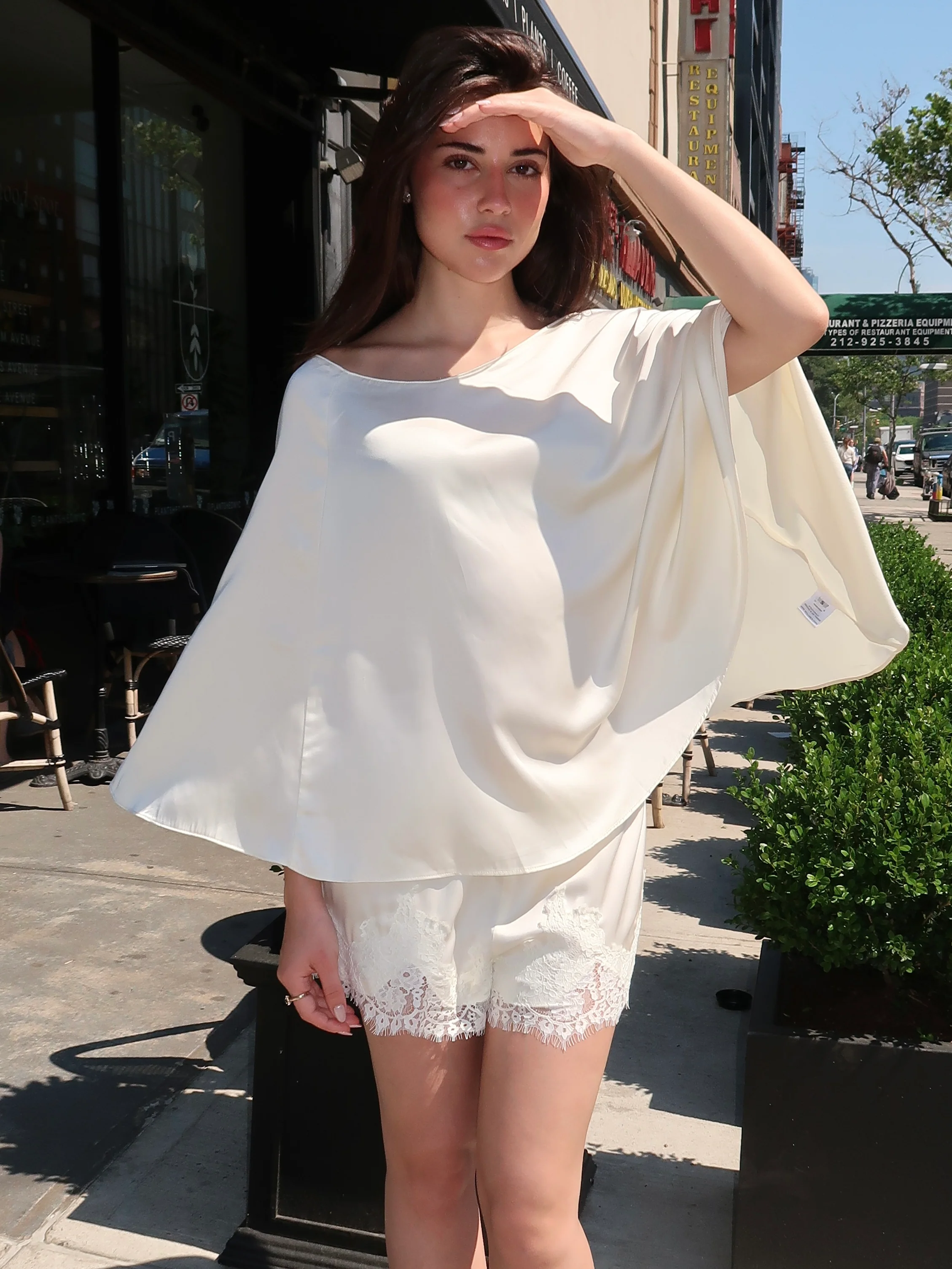 Alaya Poncho Top in Cream - Image 2