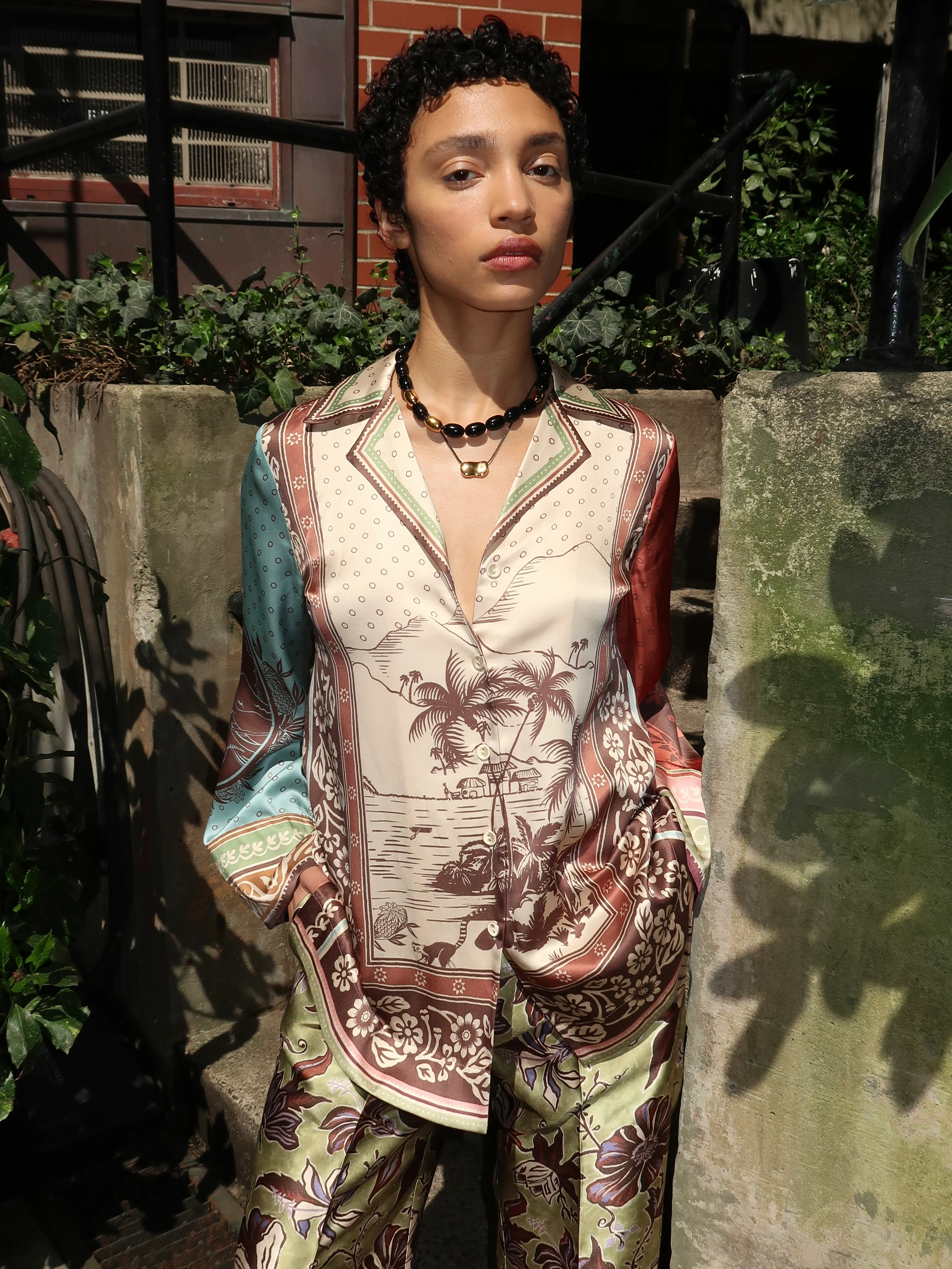 Alberta Silk Shirt in Multi - Image 3