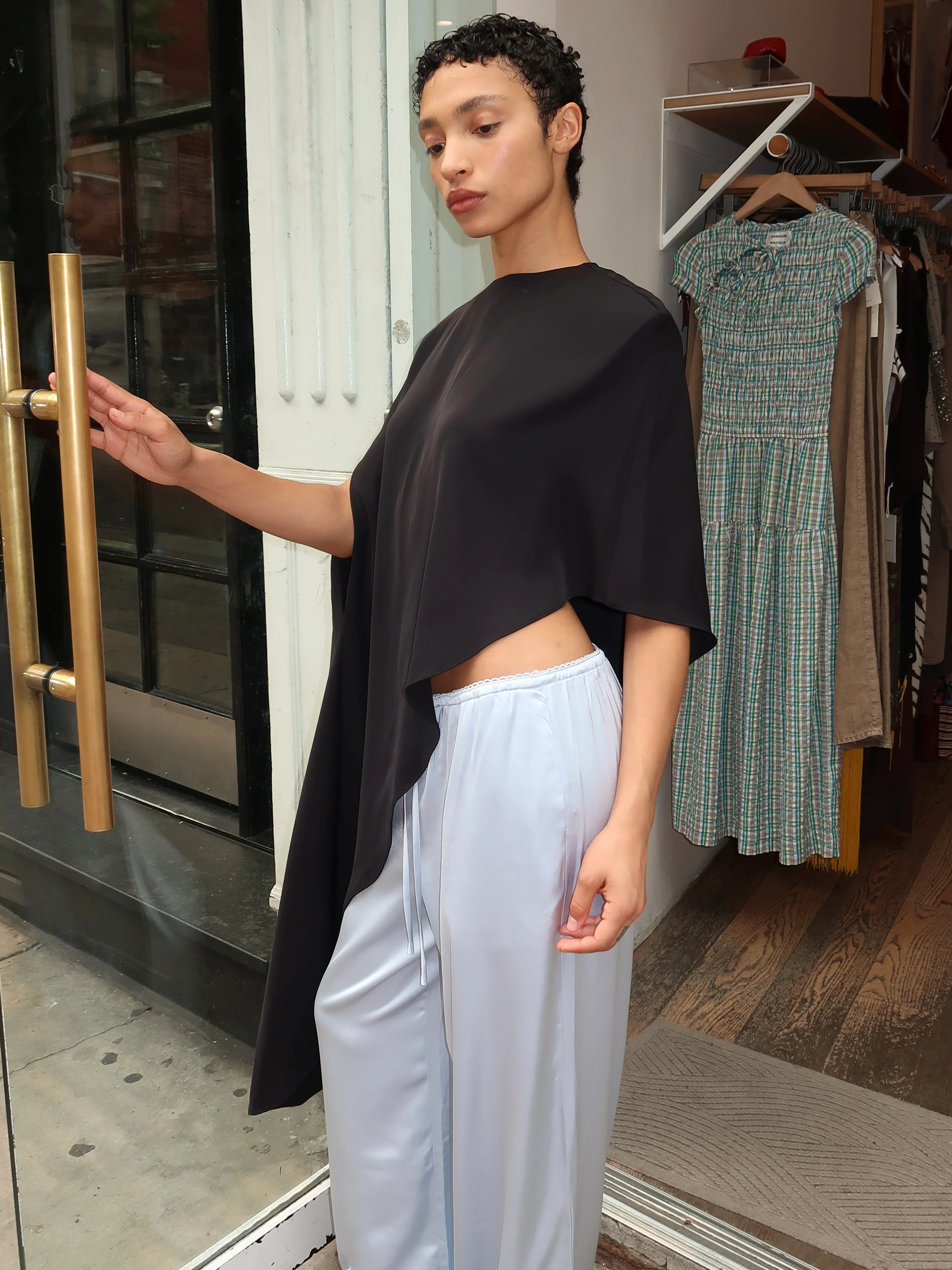 Allegra Asym Blouse in Black - Image 2