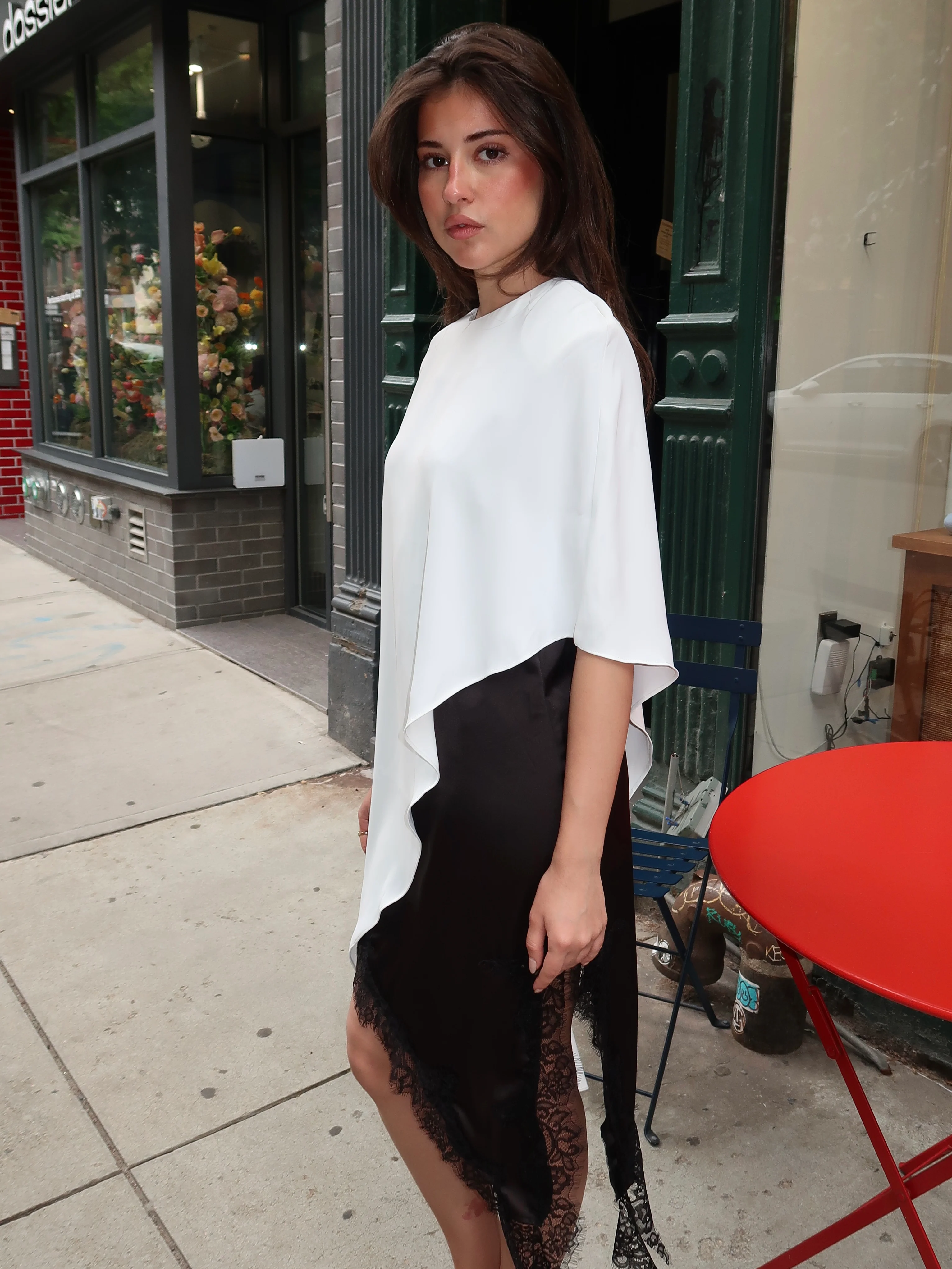 Allegra Asym Blouse in White - Image 2