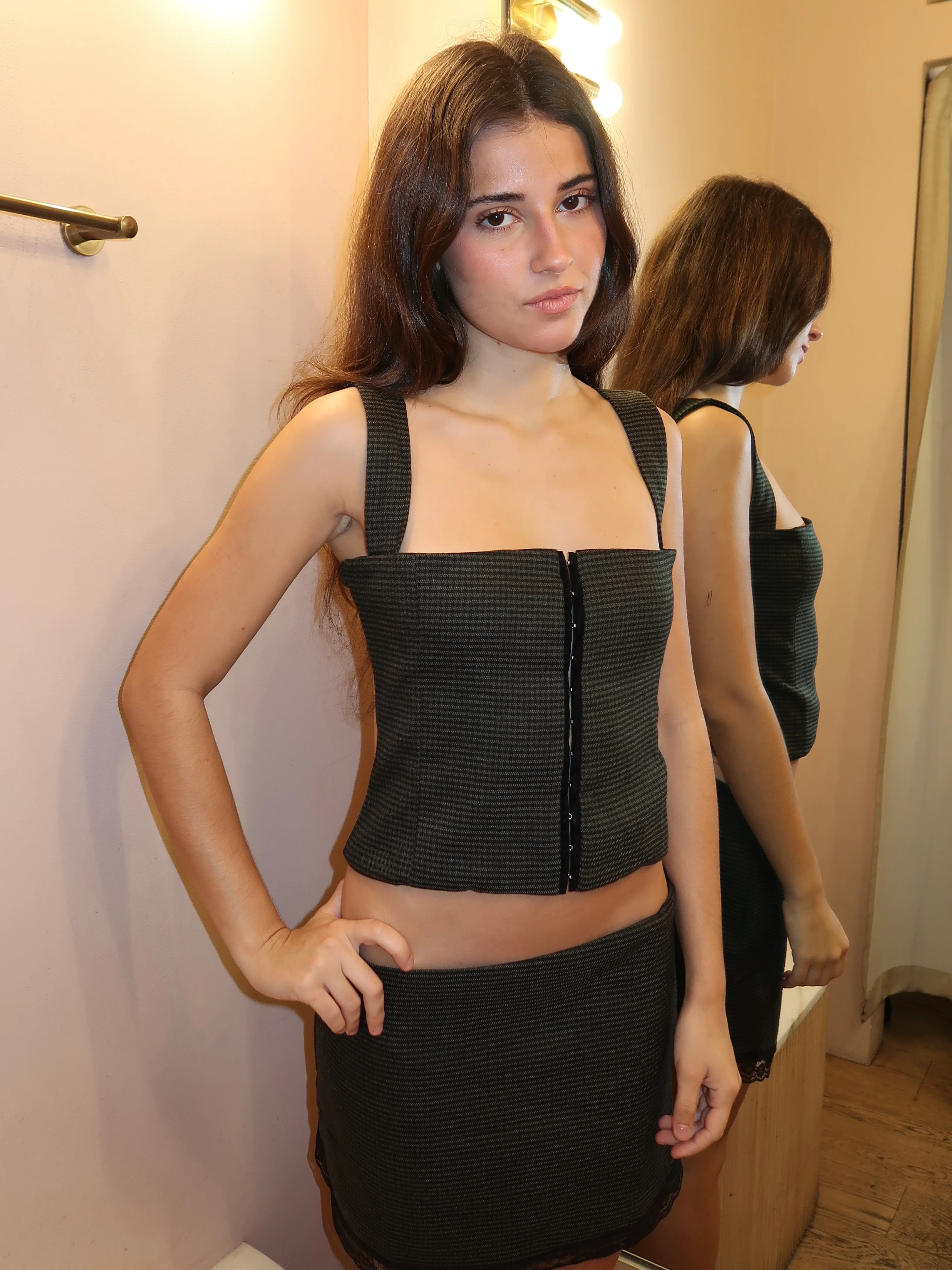 Ambrose Corset in Houndstooth - Image 2