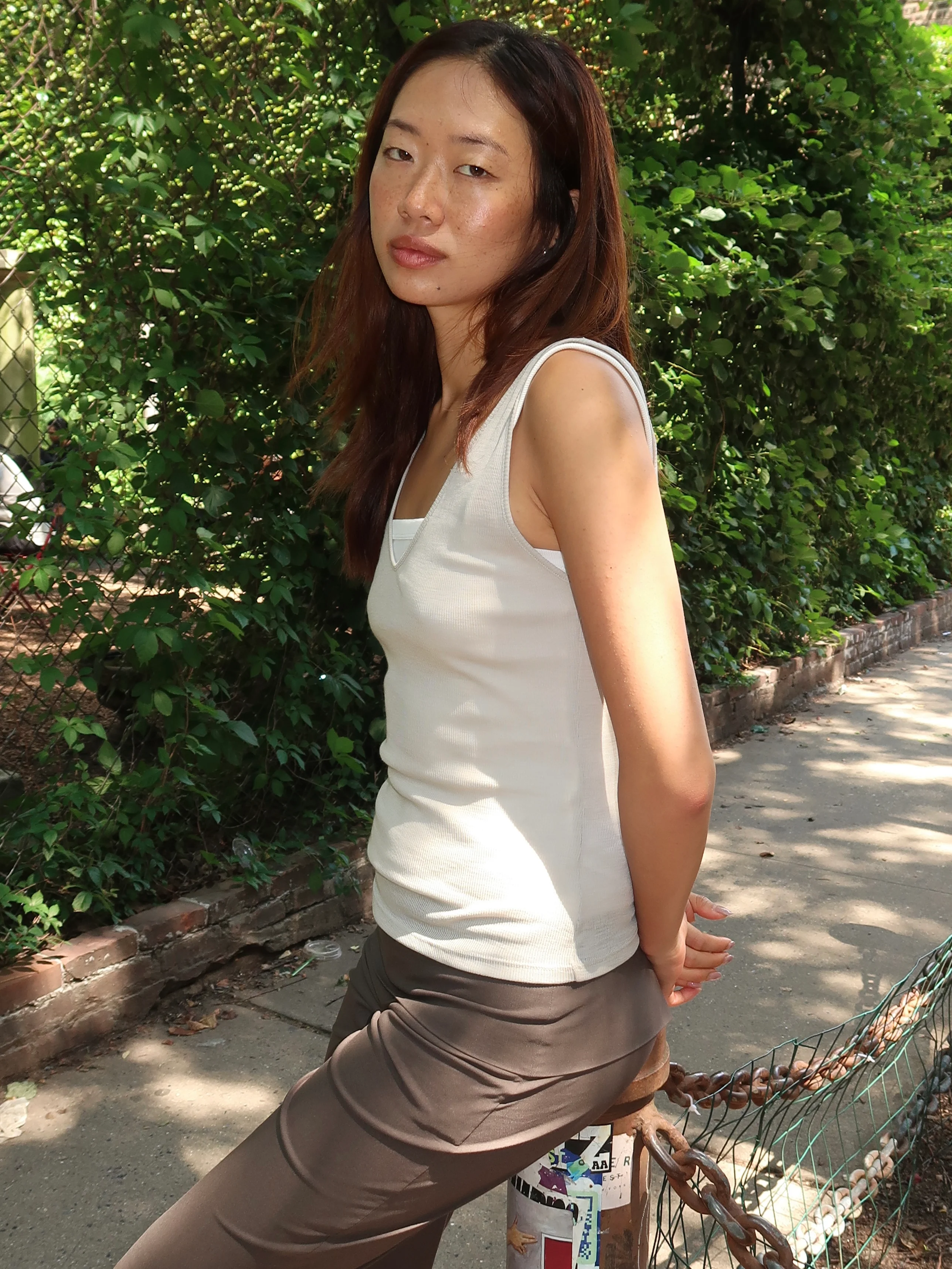 Baby Wool Scoop Cami in Soft Ash - Image 2