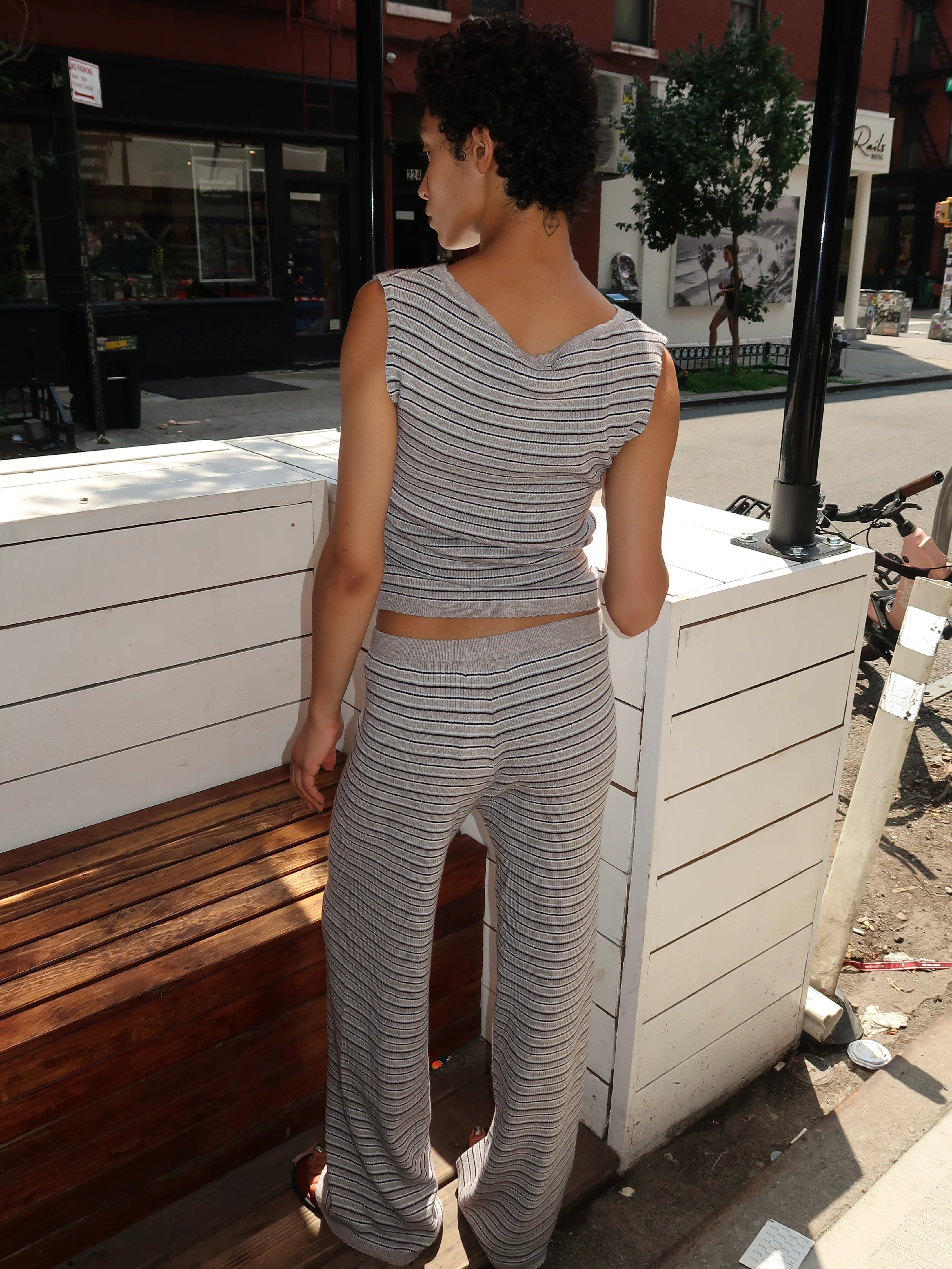 Betty Knit Pants in H.Grey Blue - Image 3
