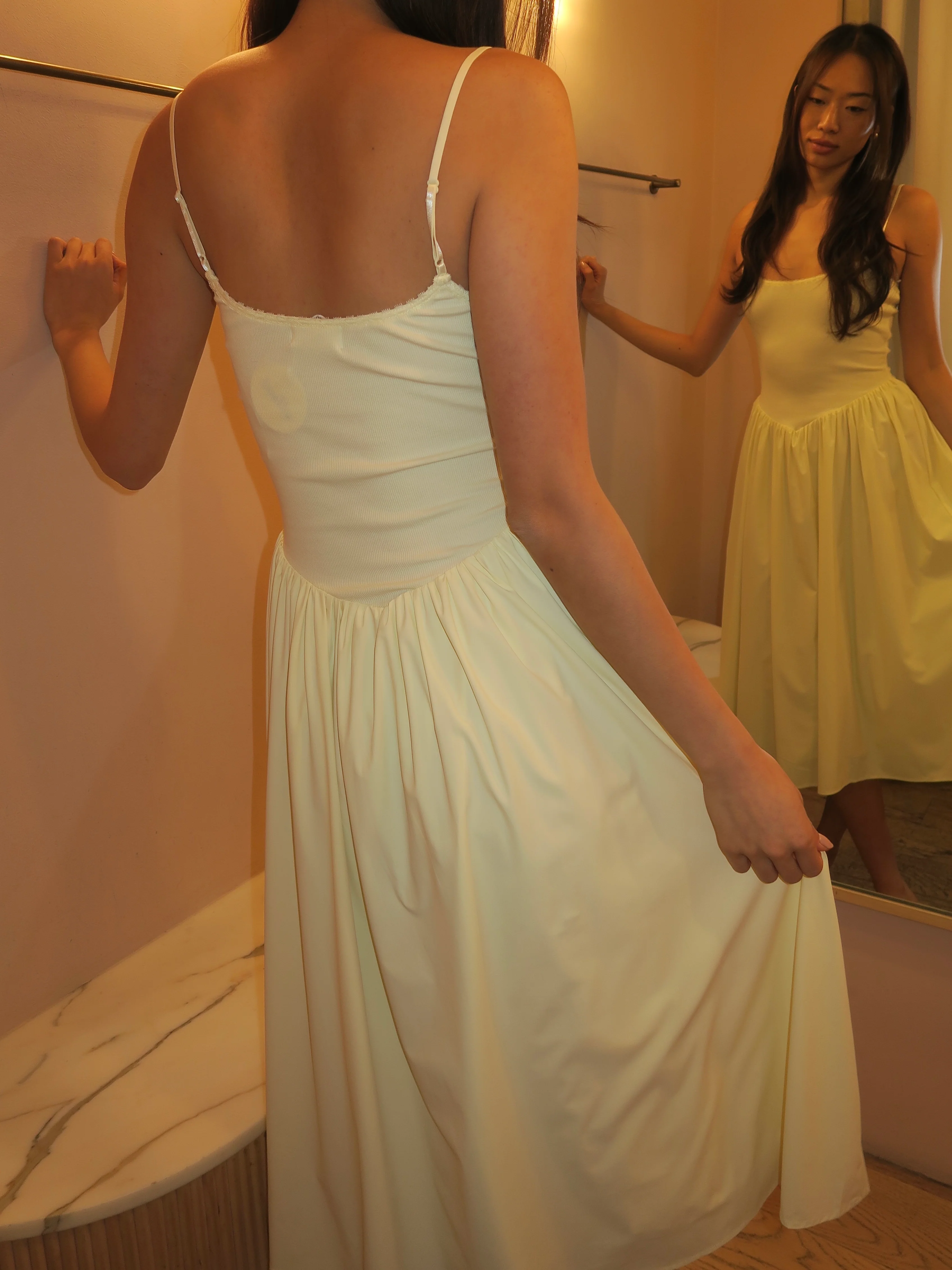 Claudette Midi Dress in Butter - Image 3