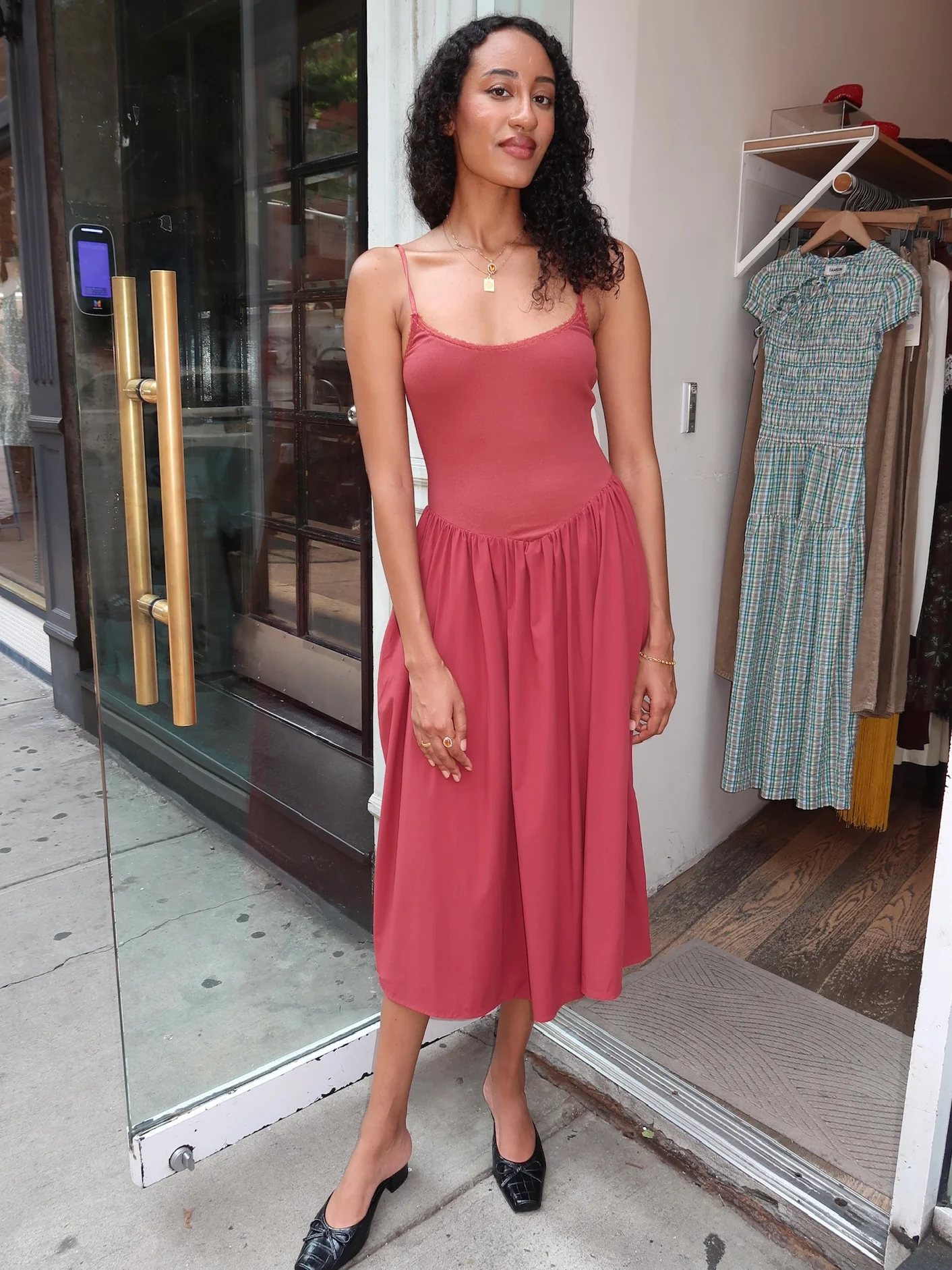 Claudette Midi Dress in Rosewood - Image 3