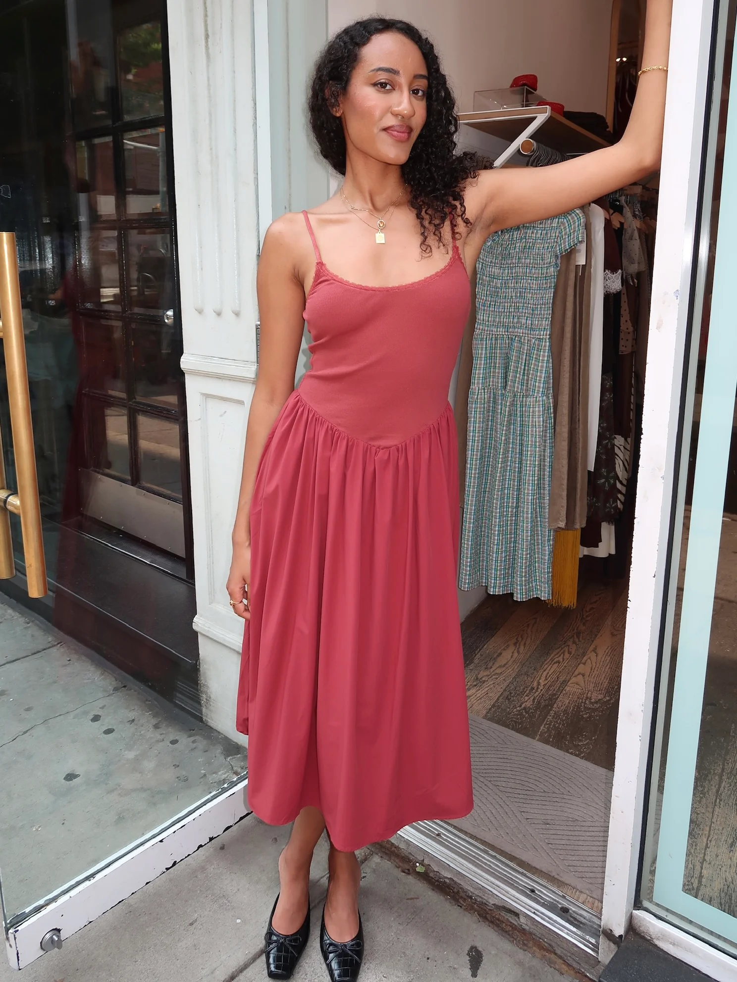 Claudette Midi Dress in Rosewood - Image 4