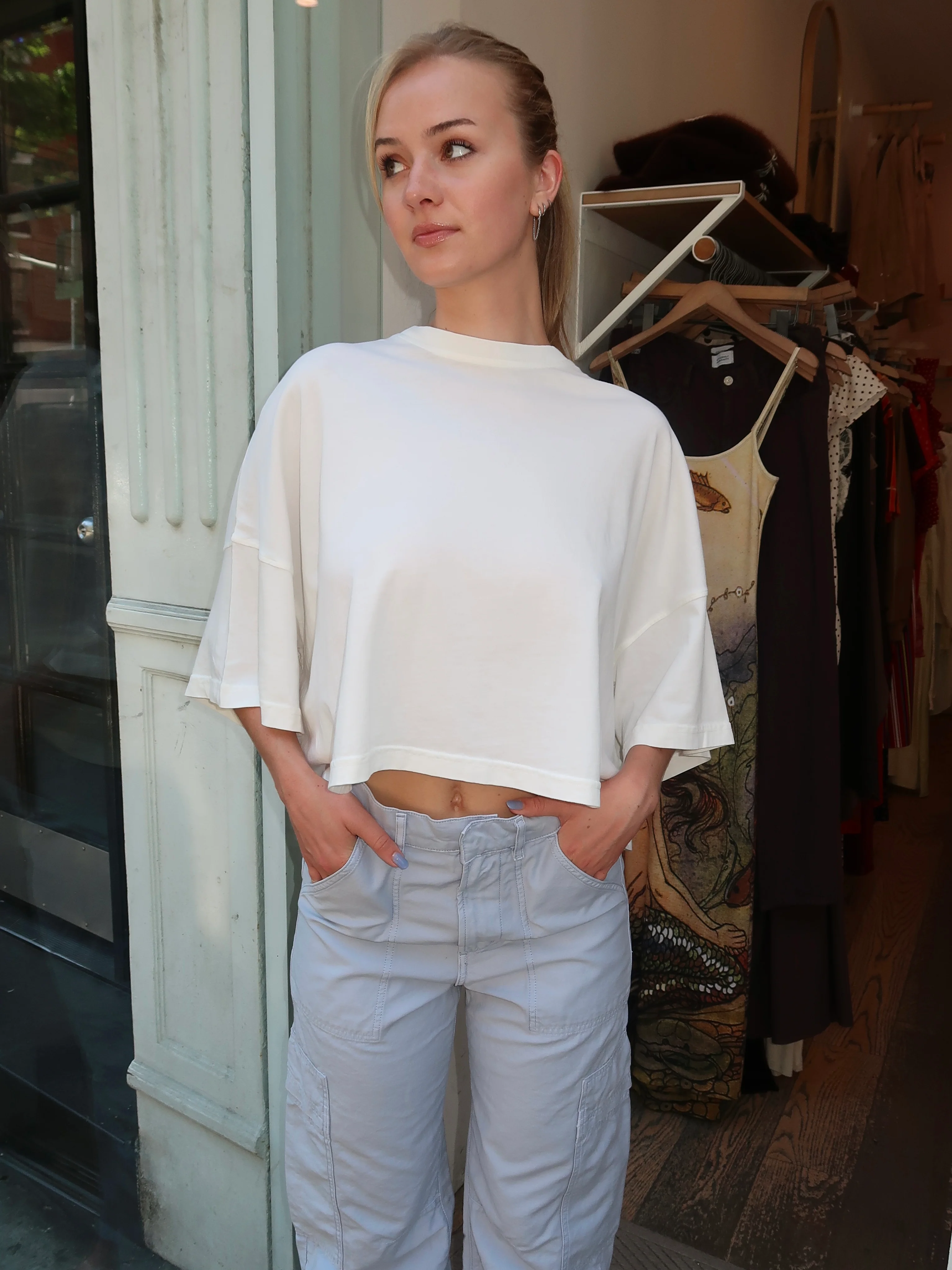 Crop Cape Tee in Pashmina - Image 4