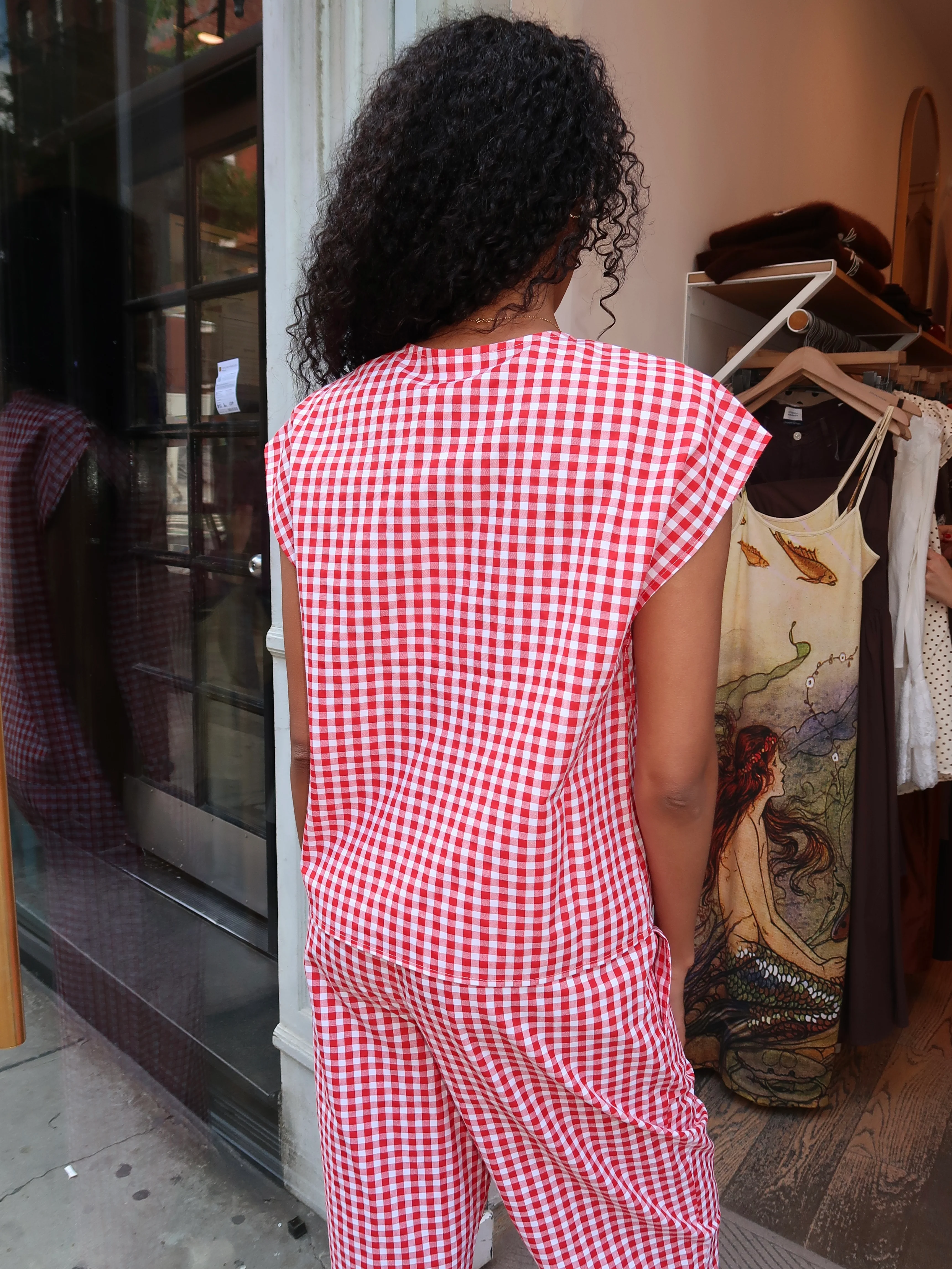 Diana Top in Red Gingham - Image 3