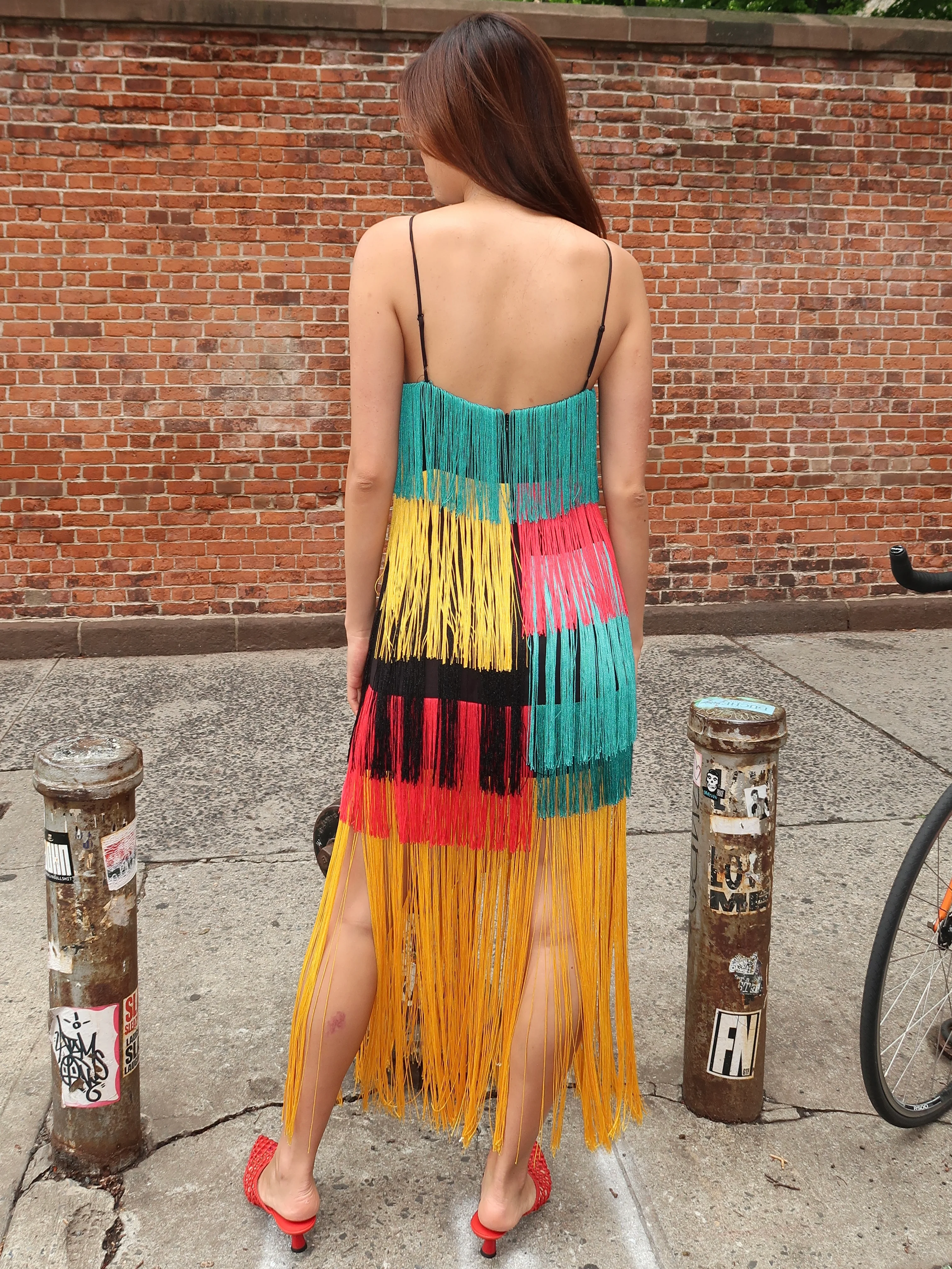 Drea Fringe Dress in Vibrant Multi Fringe - Image 3