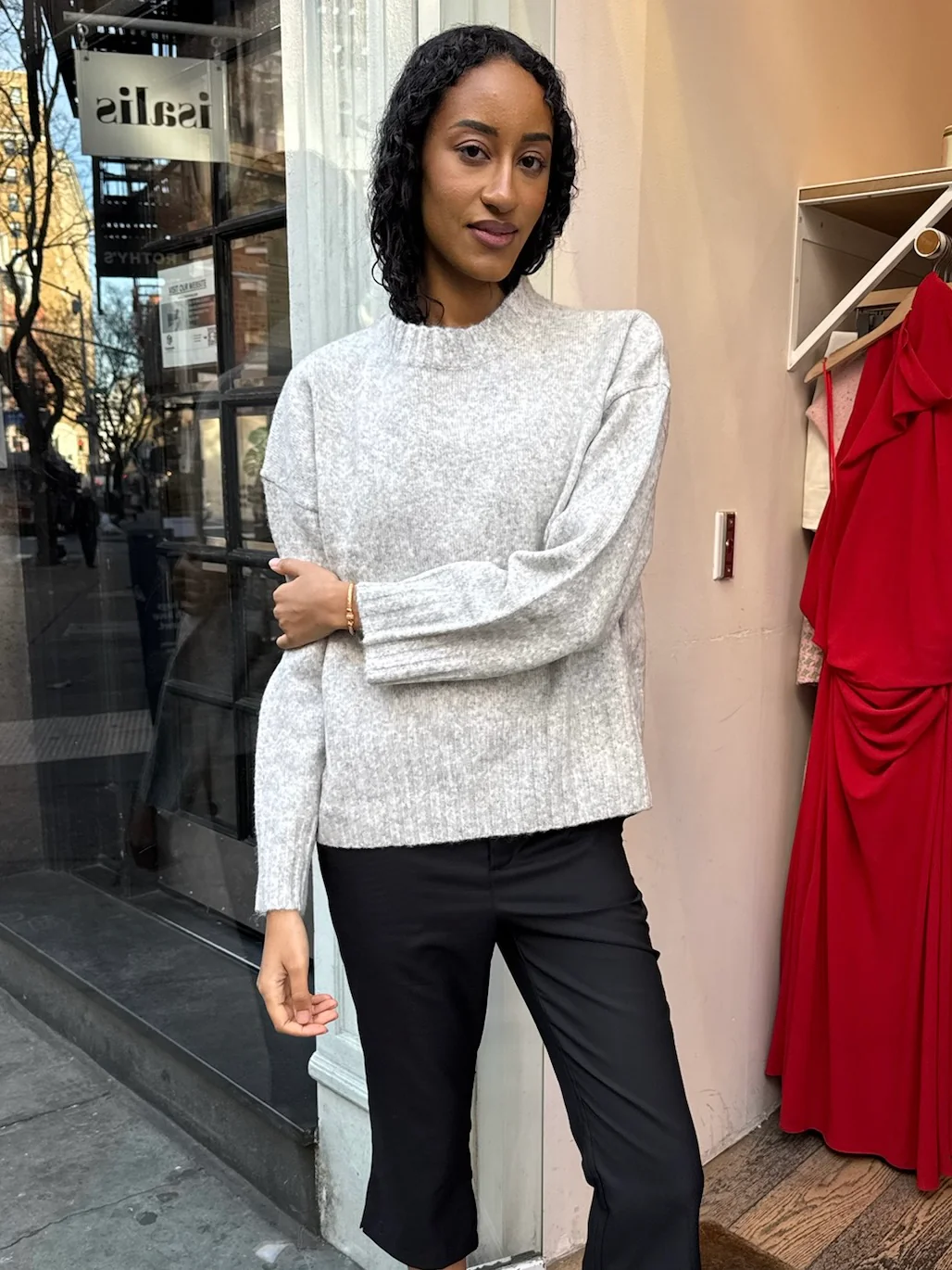Emmy Sweater in Soft Heather Grey - Image 2
