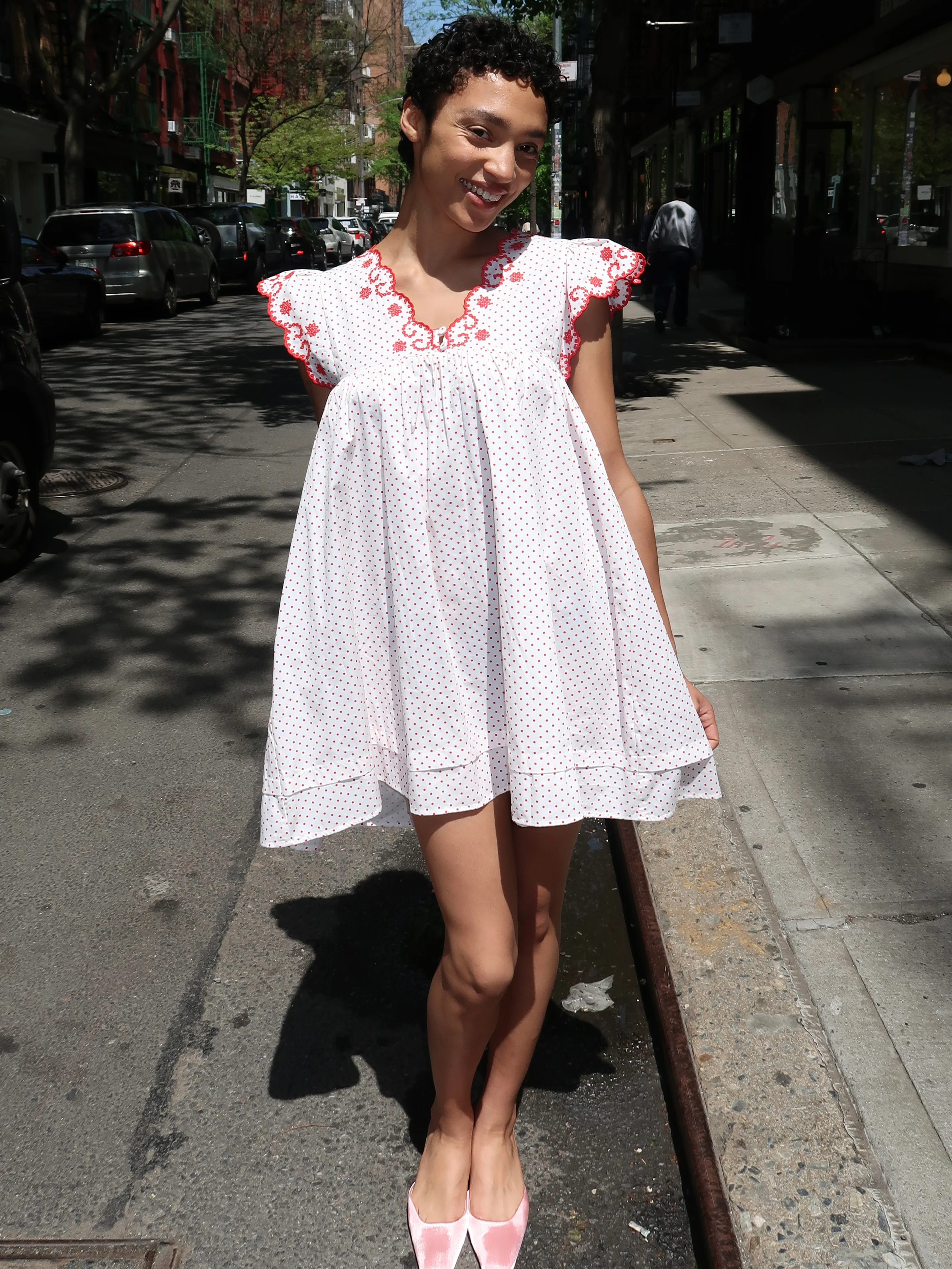 Genesis Mini Dress in Red Dot - Image 2