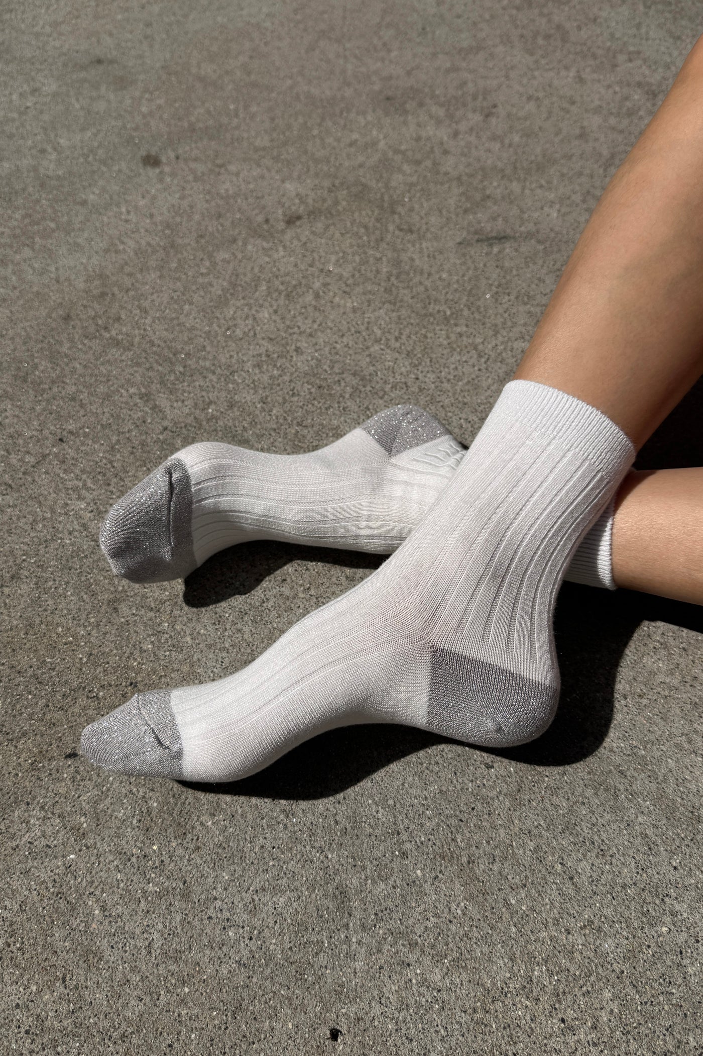 Her Glow Socks in White/Silver - Image 2