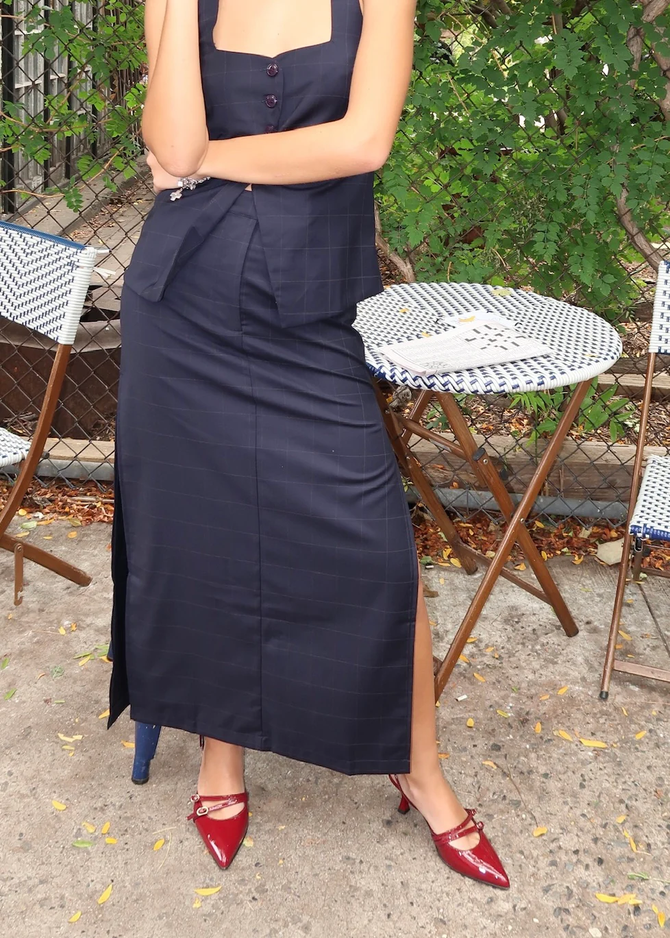 Irving Pencil Skirt in Navy - Image 2
