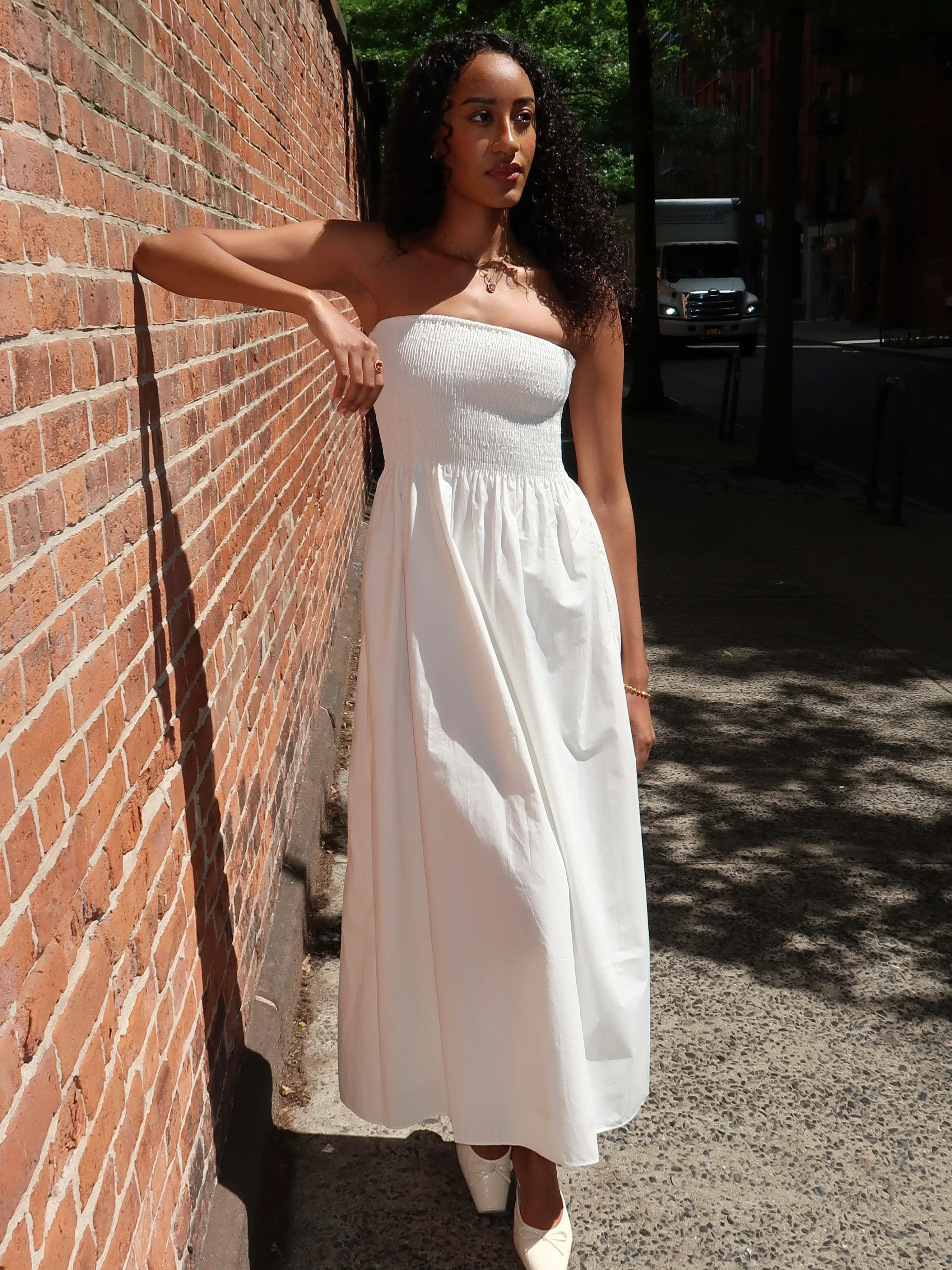 Jamie Midi Dress in White - Image 4