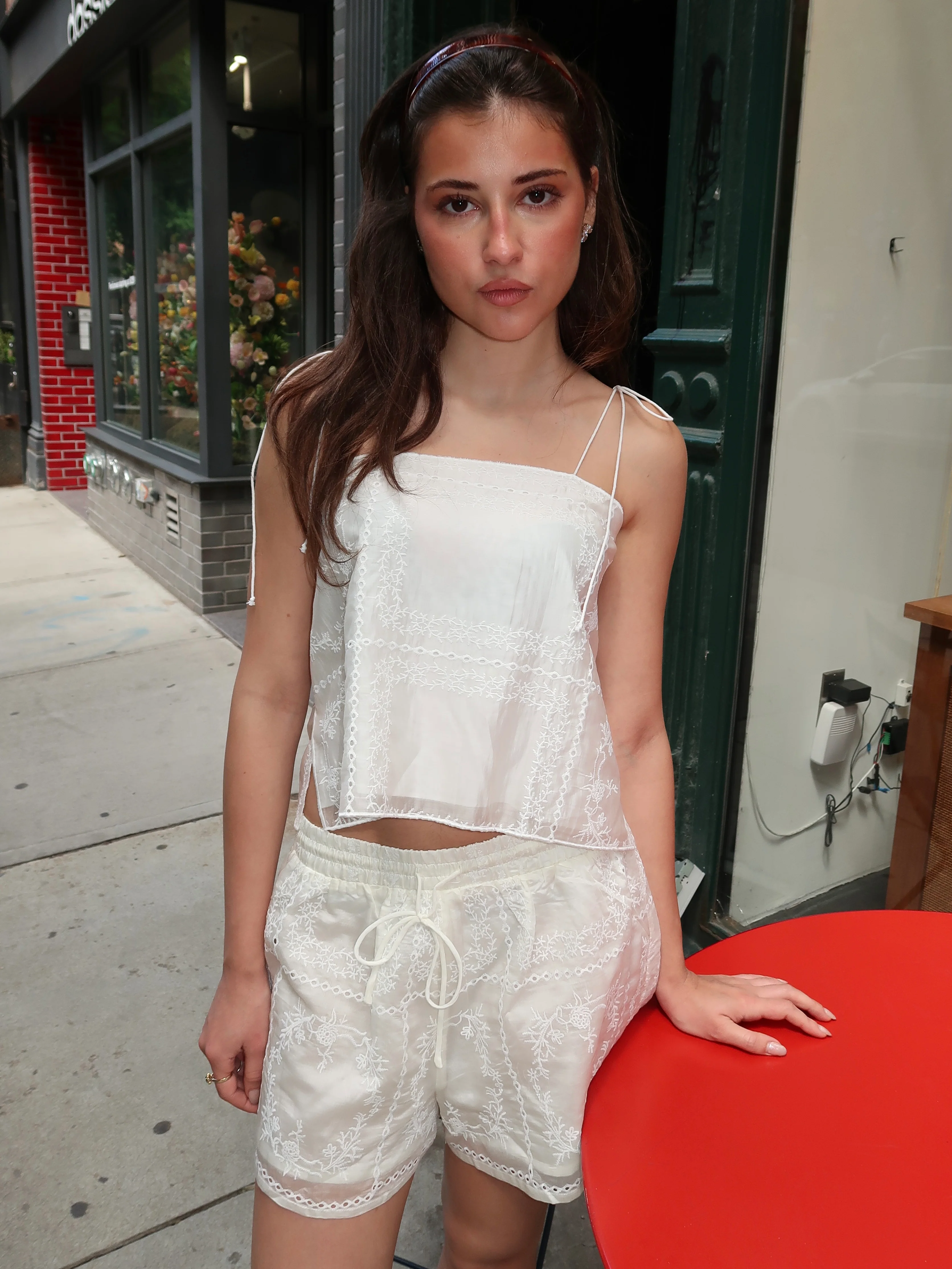Juju Silk Cami Top in Milk - Image 4