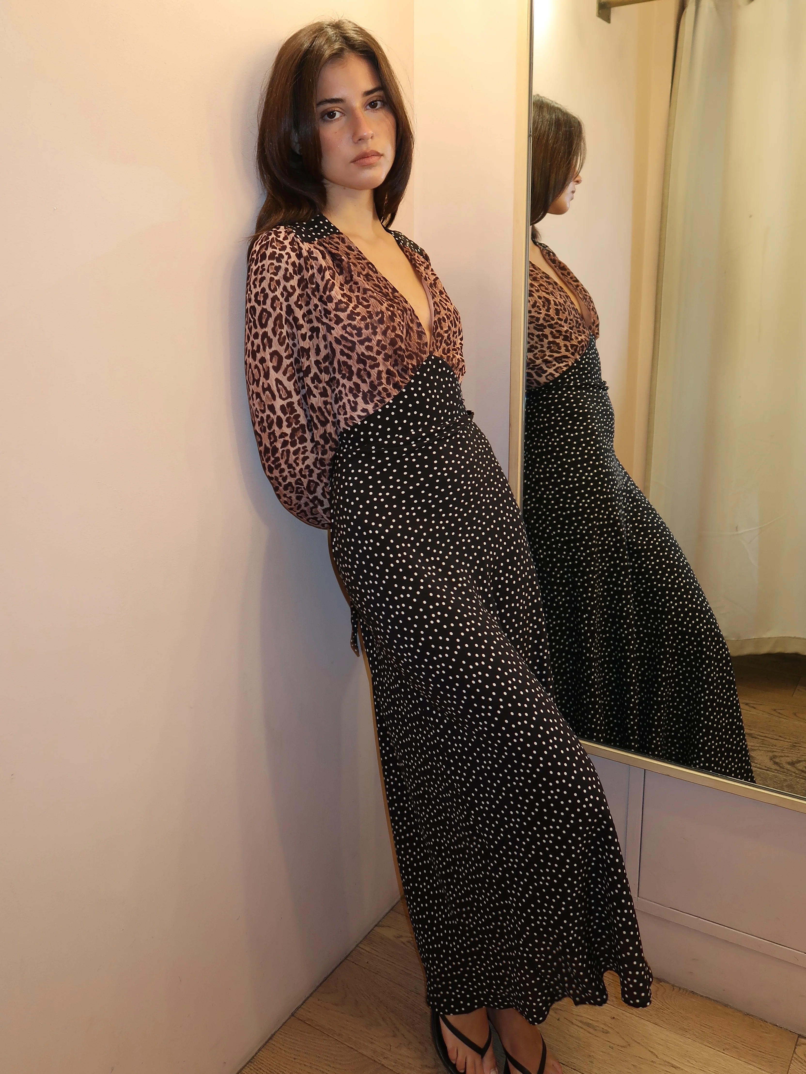 Kaila Dress Leopard Spot Brown - Image 2