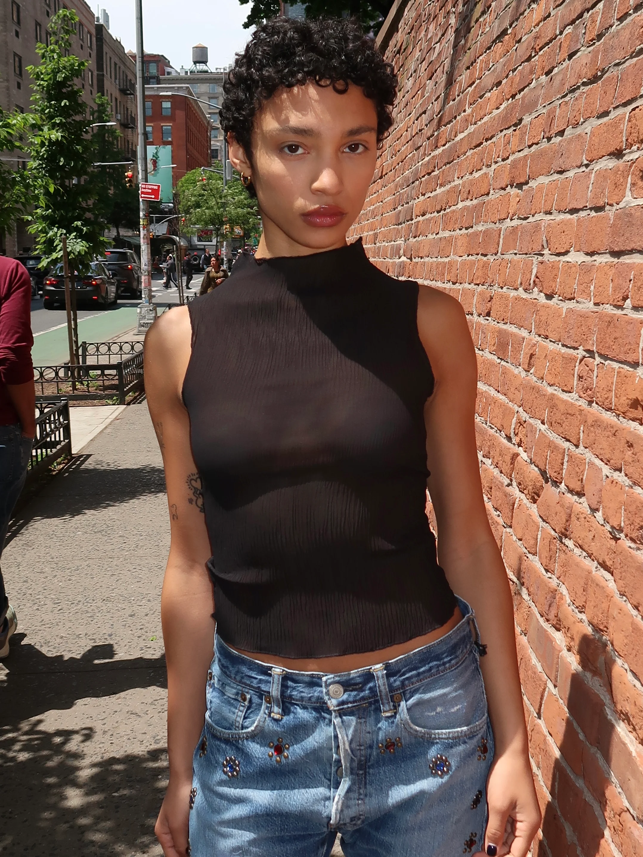 Karla Sheer Top in Black - Image 2