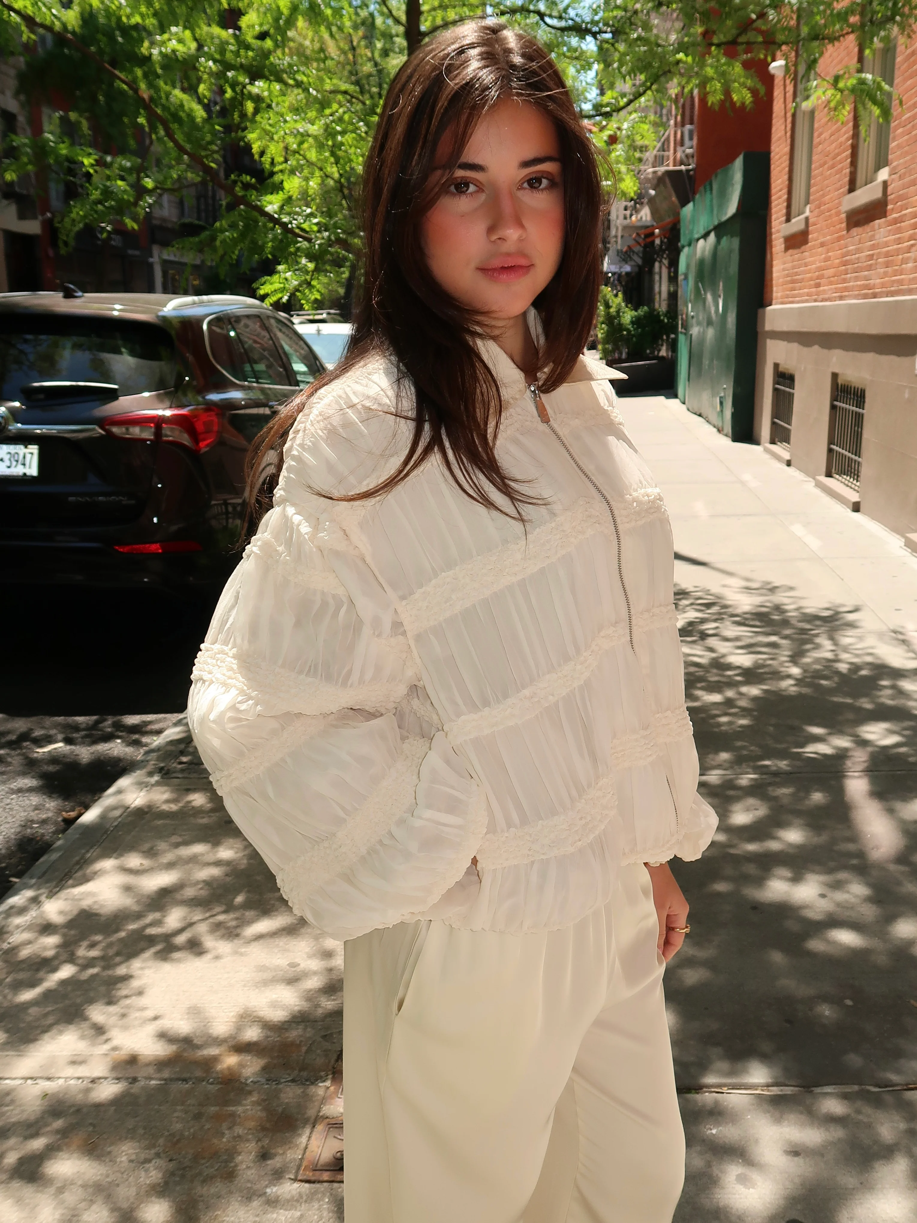 Kiara Ecru Bomber Jacket - Image 2