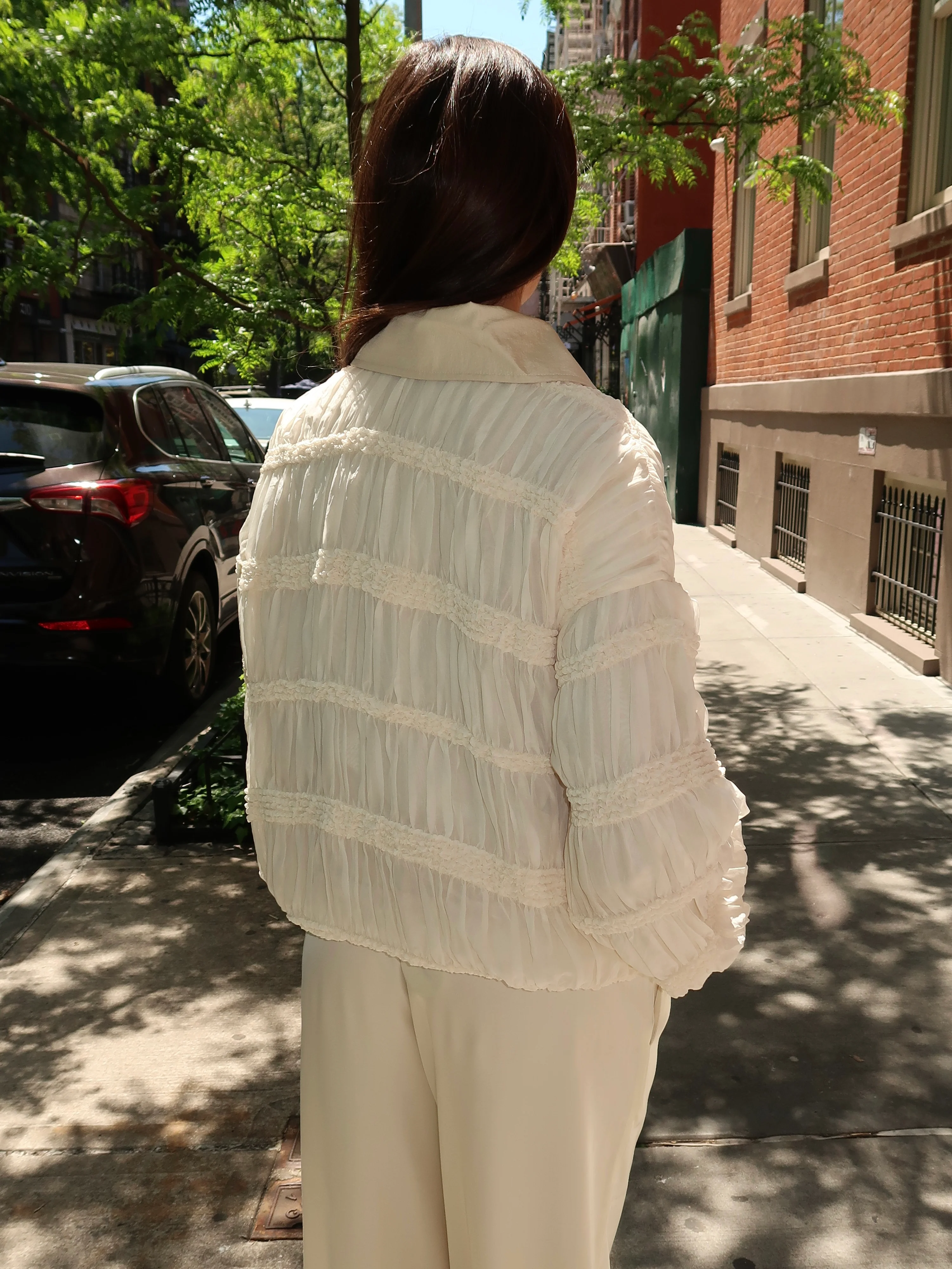 Kiara Ecru Bomber Jacket - Image 3