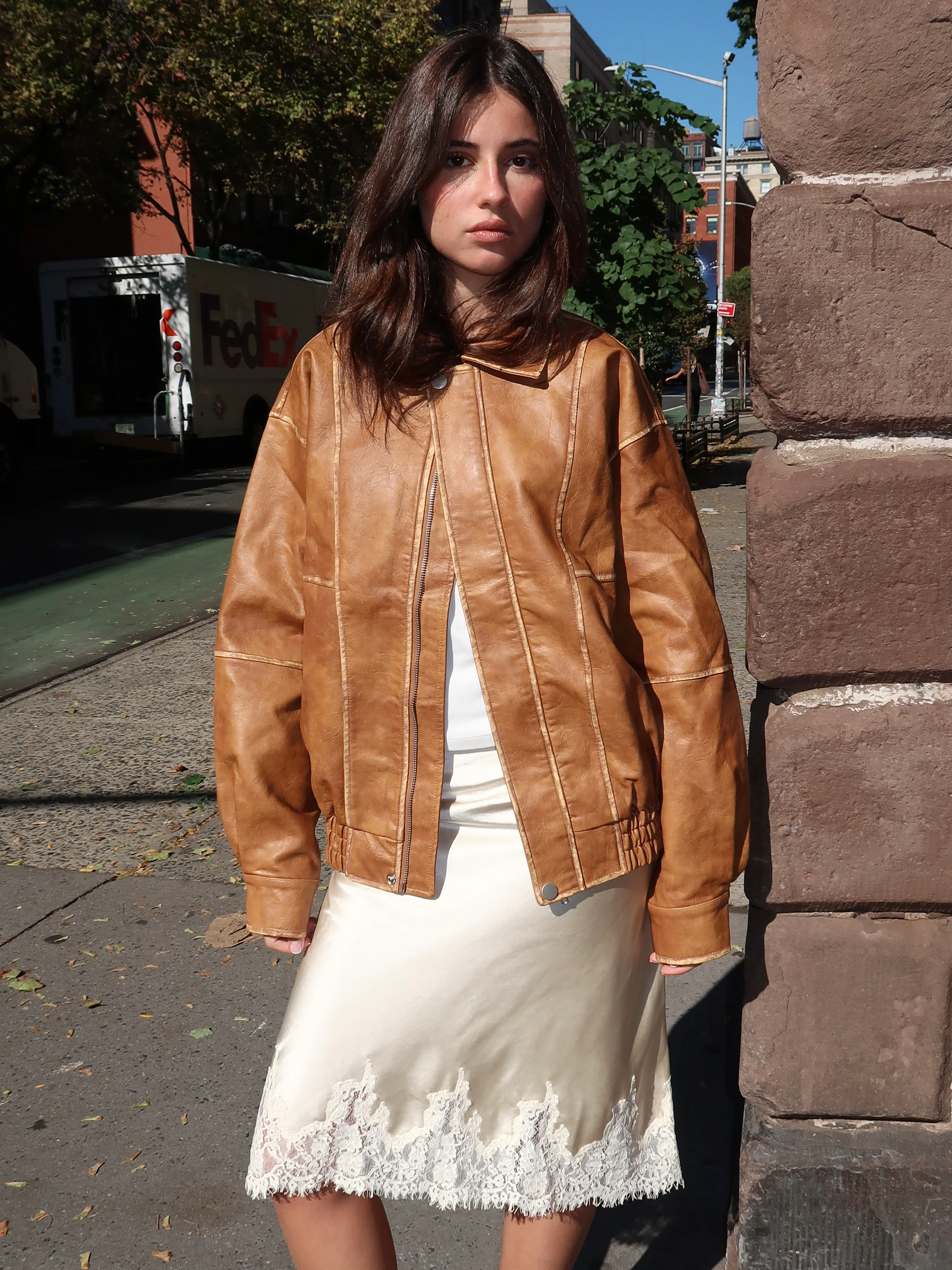 Lincoln Bomber Jacket in Caramel