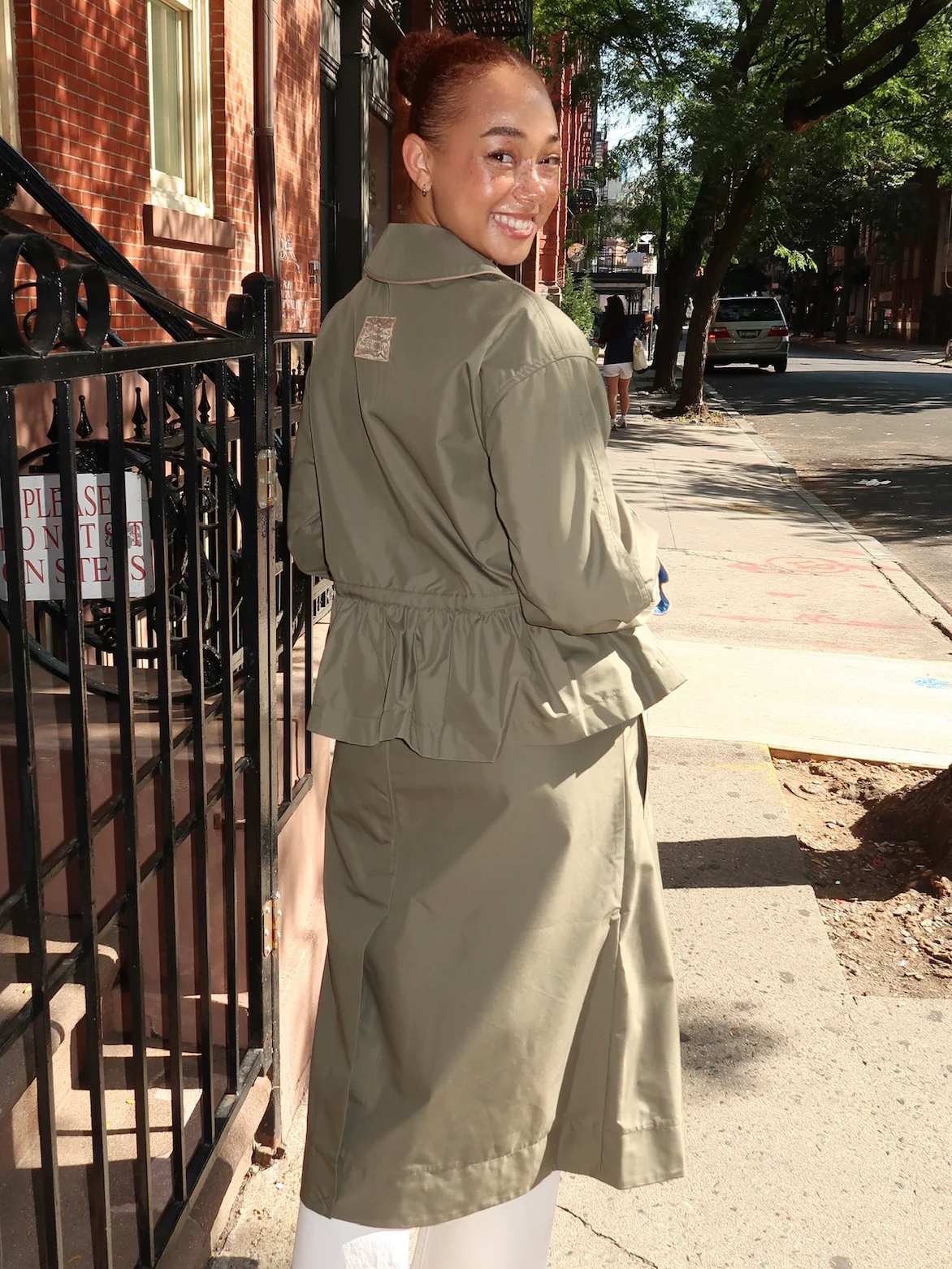 Myrtle Trench Coat in Sage - Image 3