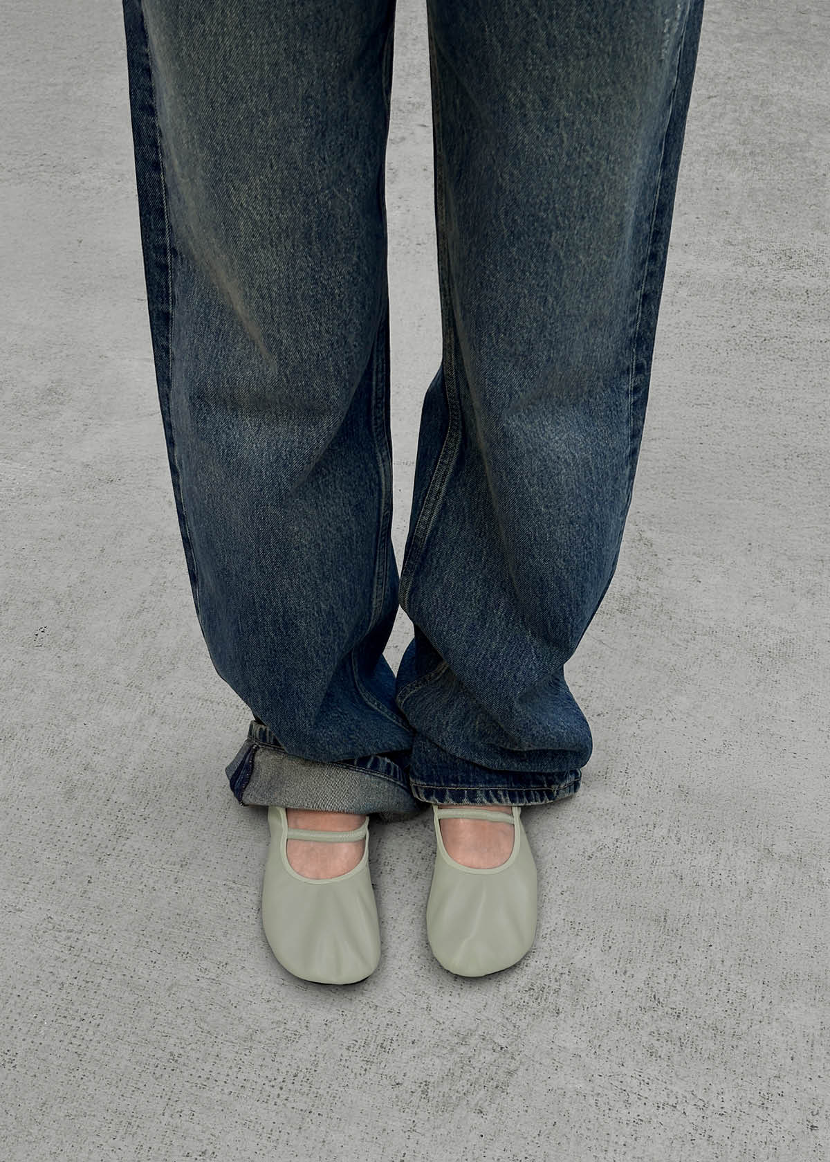 Naira Green Leather Ballet Flats - Image 3