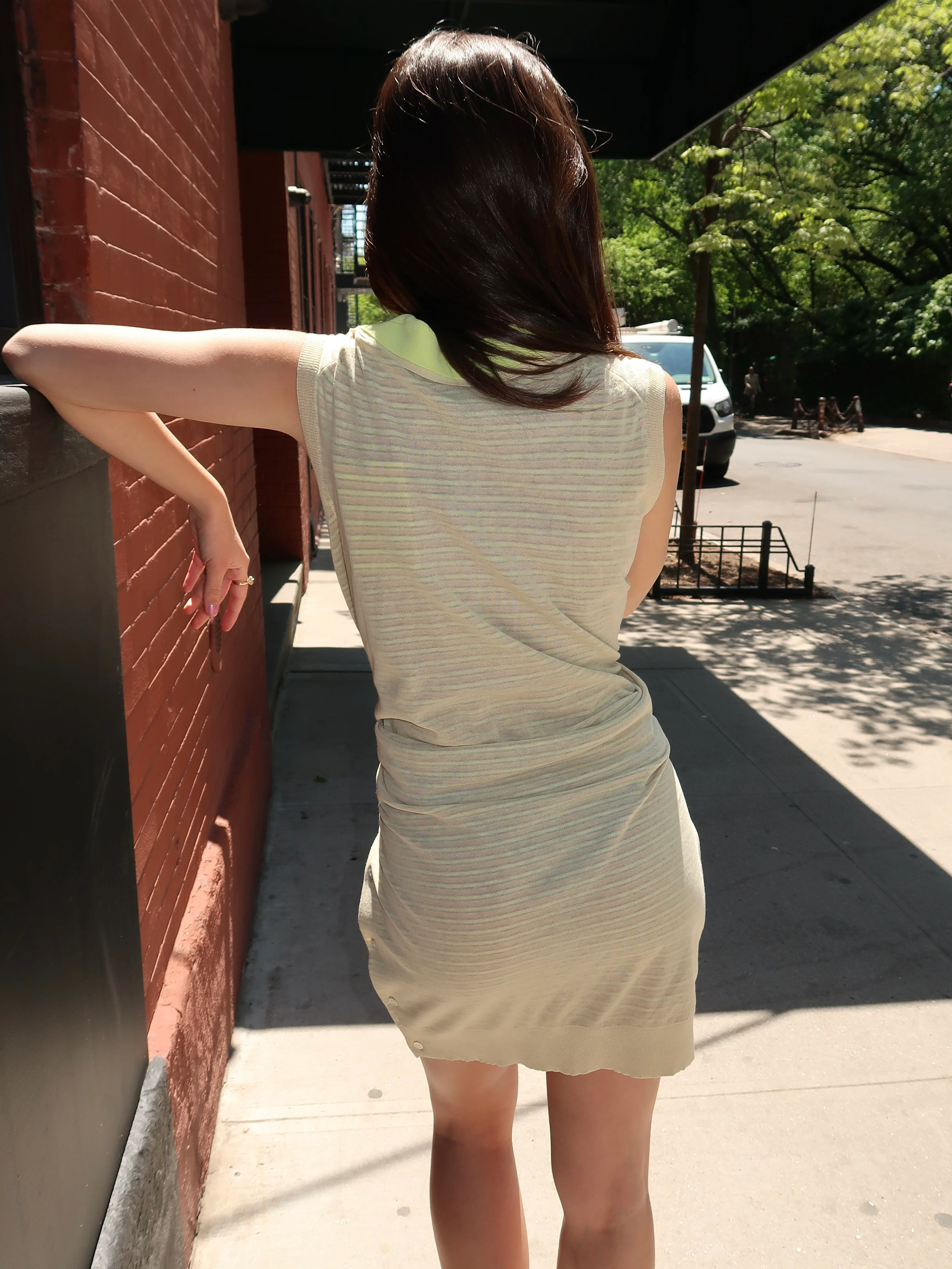 Nila Dress in Multicolor Stripe - Image 3