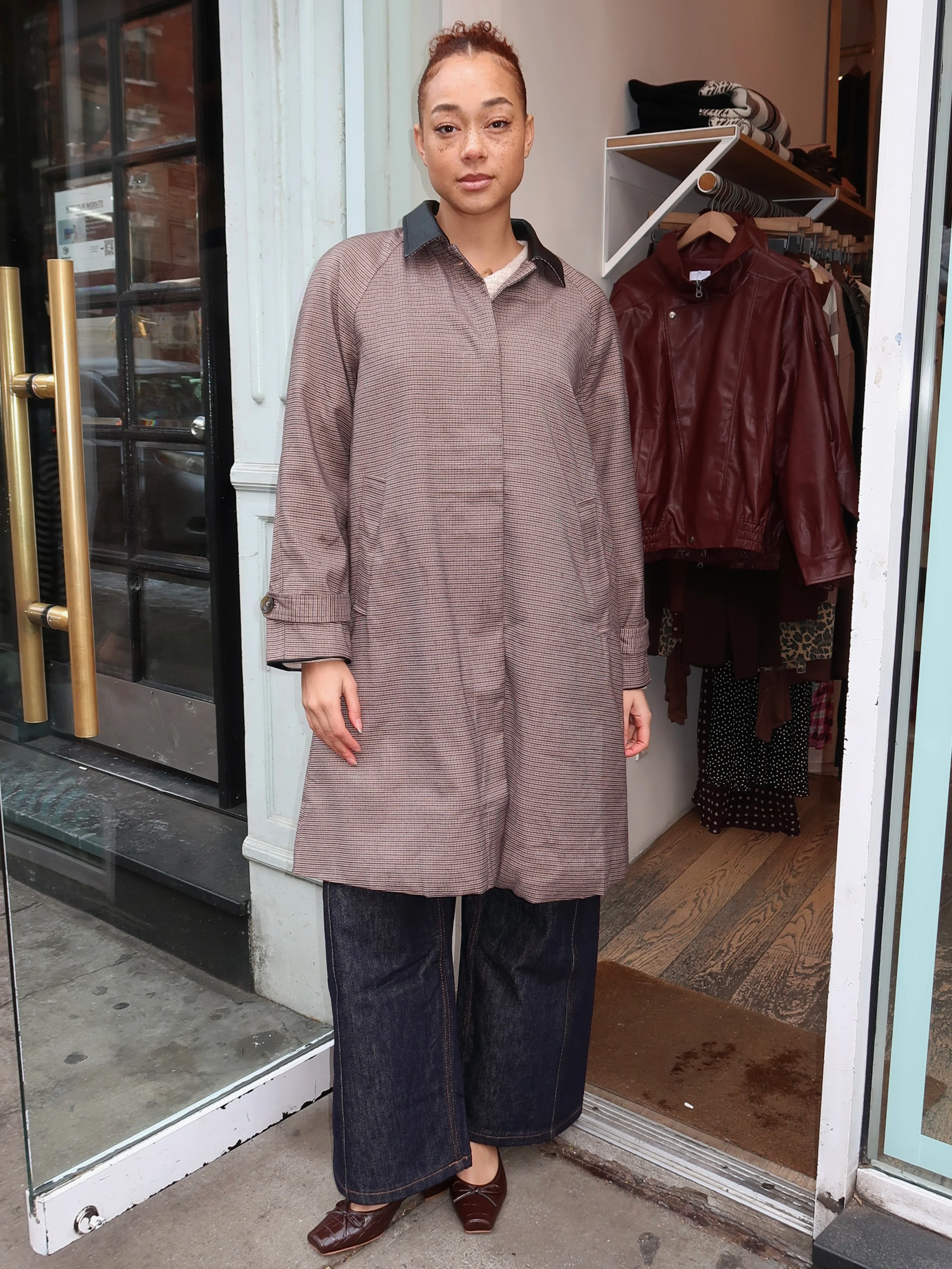 Raiden Coat in Brown Plaid