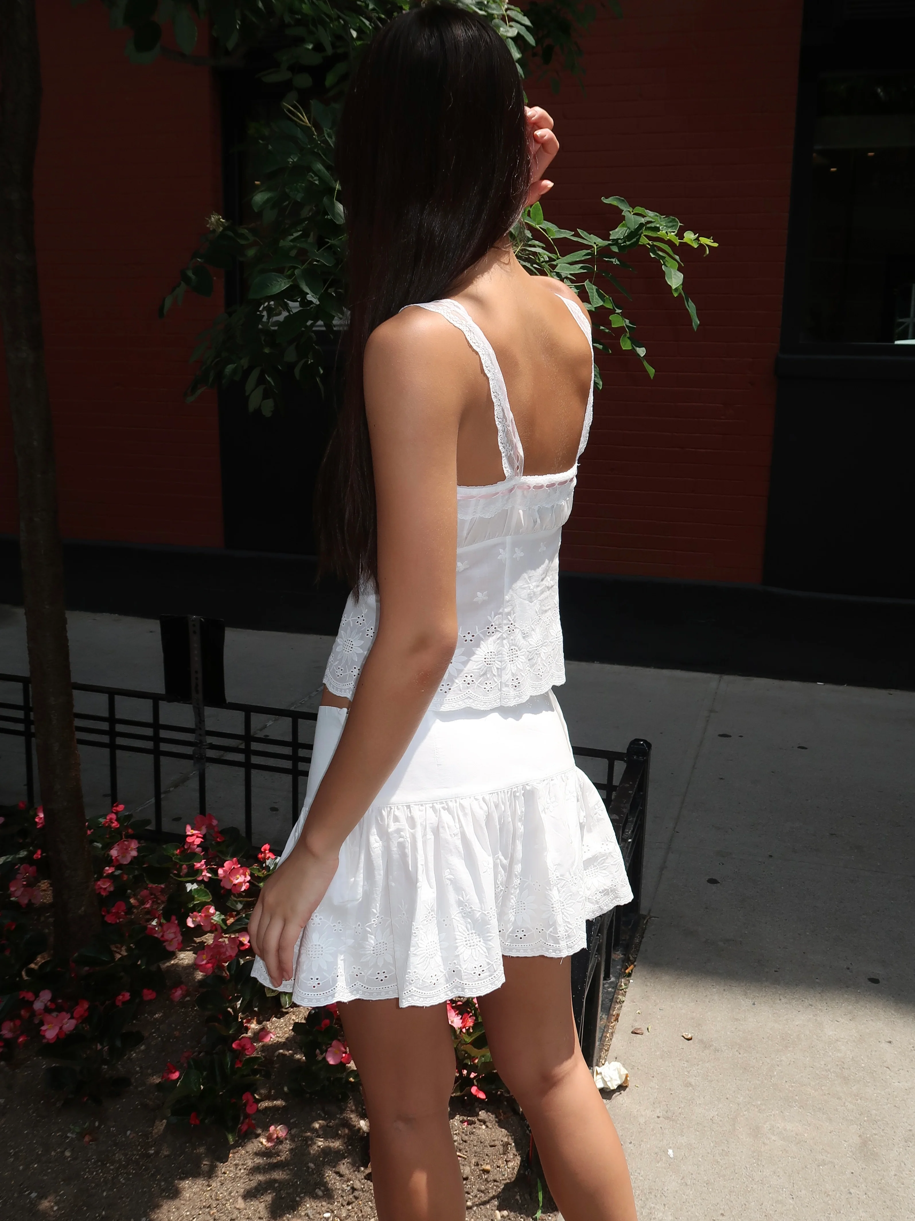 Rinka Mini Skirt in White - Image 3
