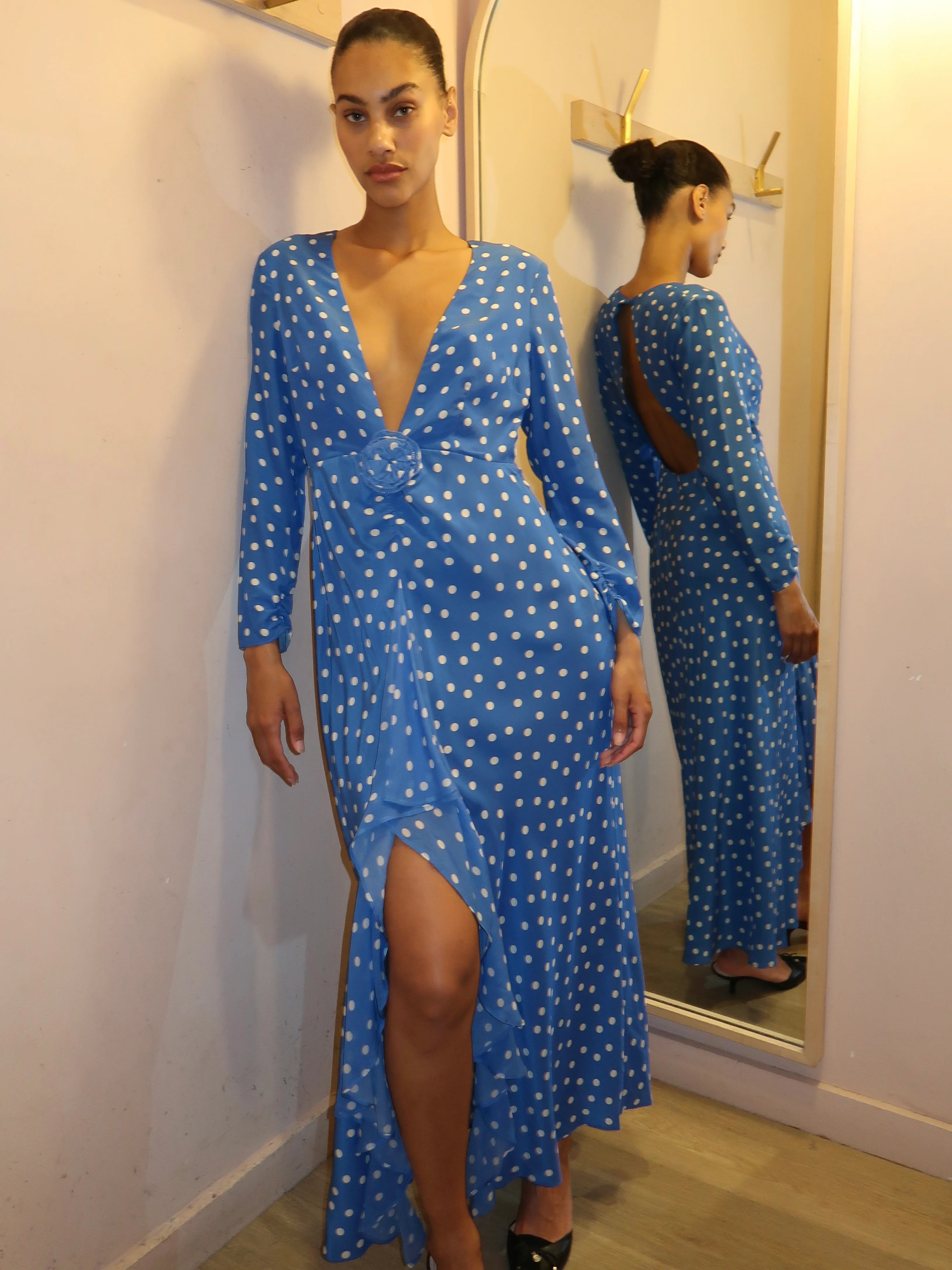 Rose Dress in Bohemia Spot Blue - Image 2