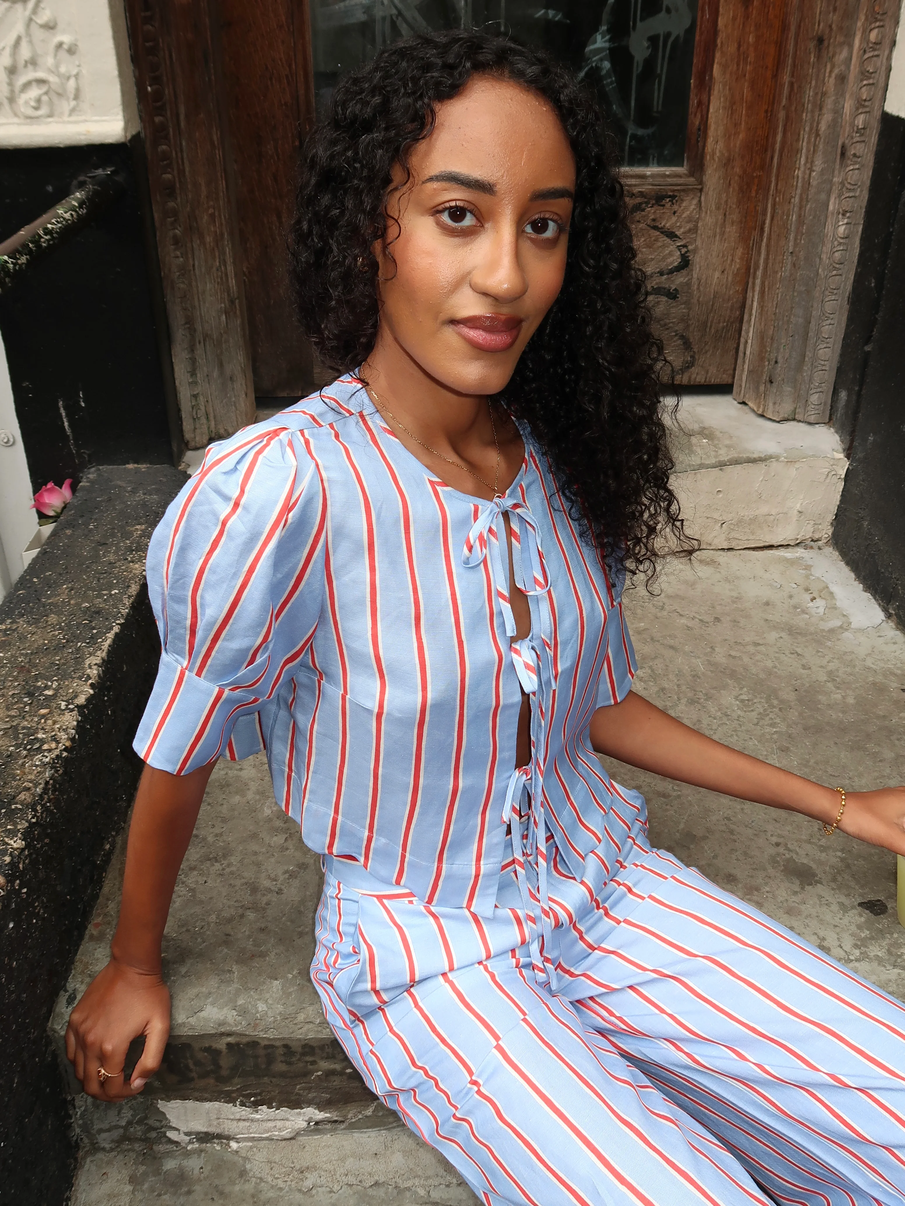 Scalloped Top in Harbor Stripe - Image 4