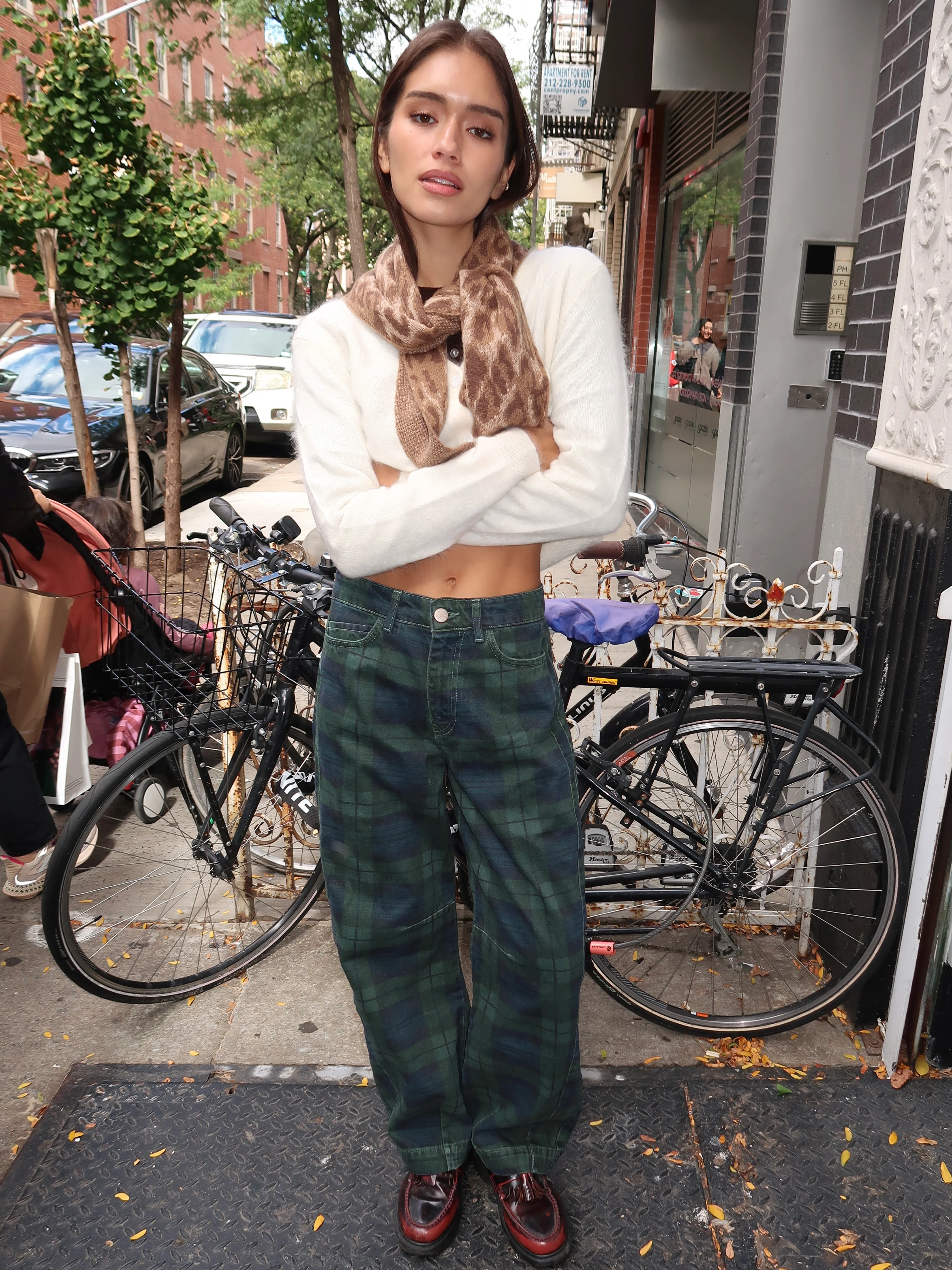 Neve Jeans in Over Dye Check Navy - Image 4