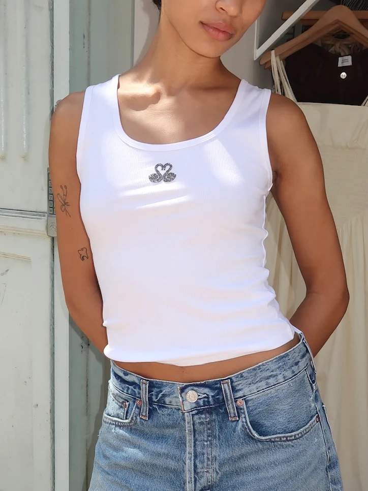 Skai Swan Tank in Off White - Image 2