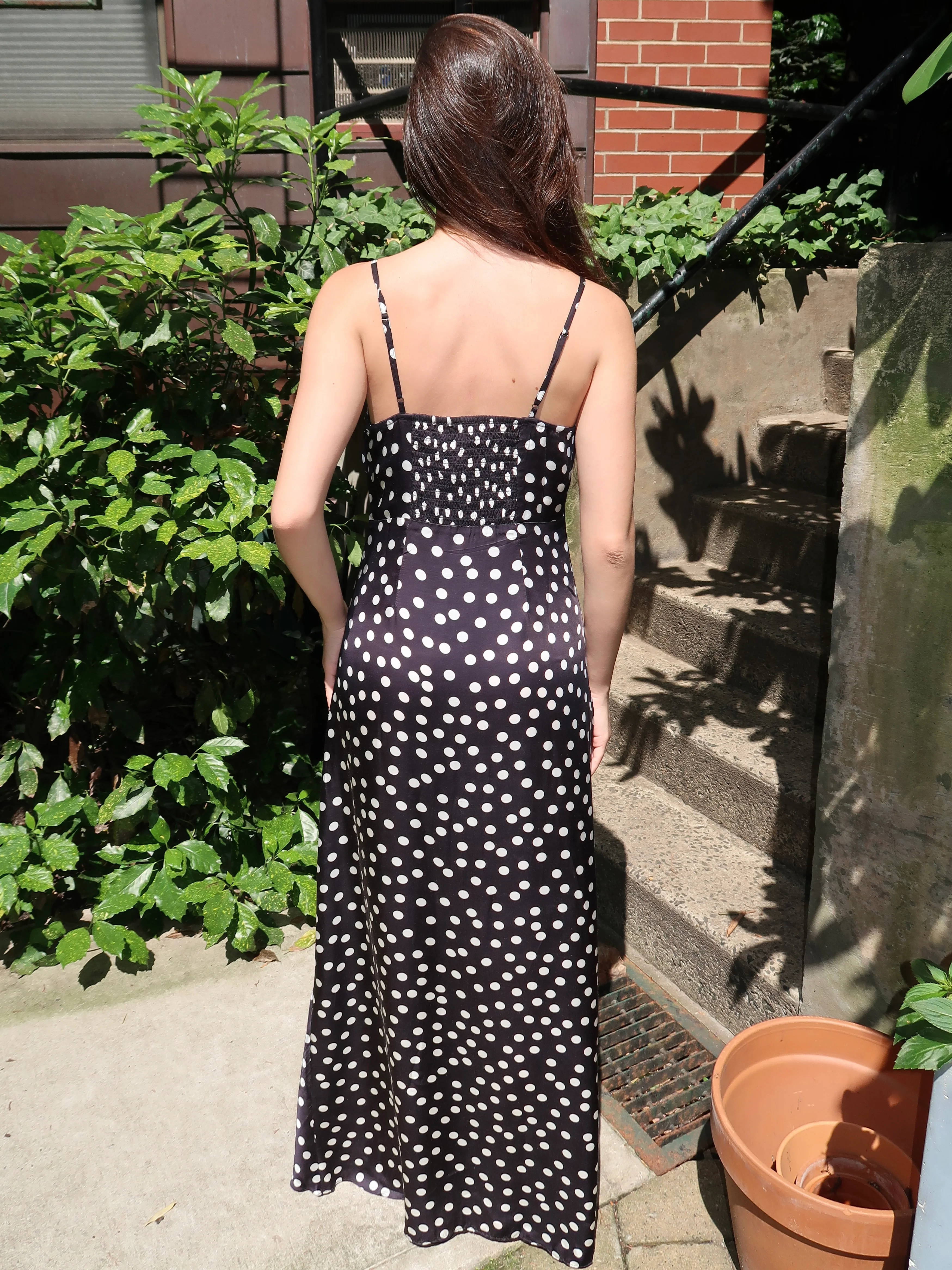 Slip Dress in Black Polka - Image 3