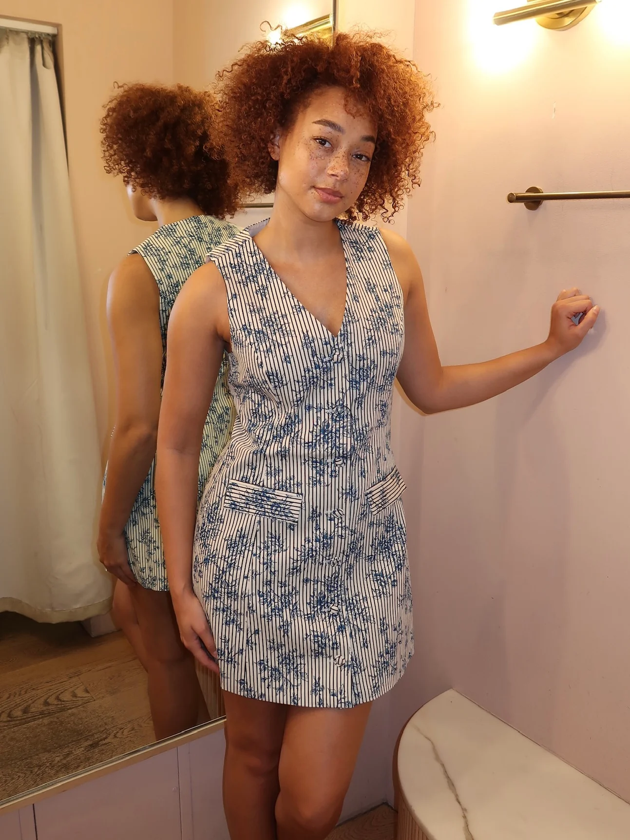 Suni Dress in Cornflower Toile - Image 2