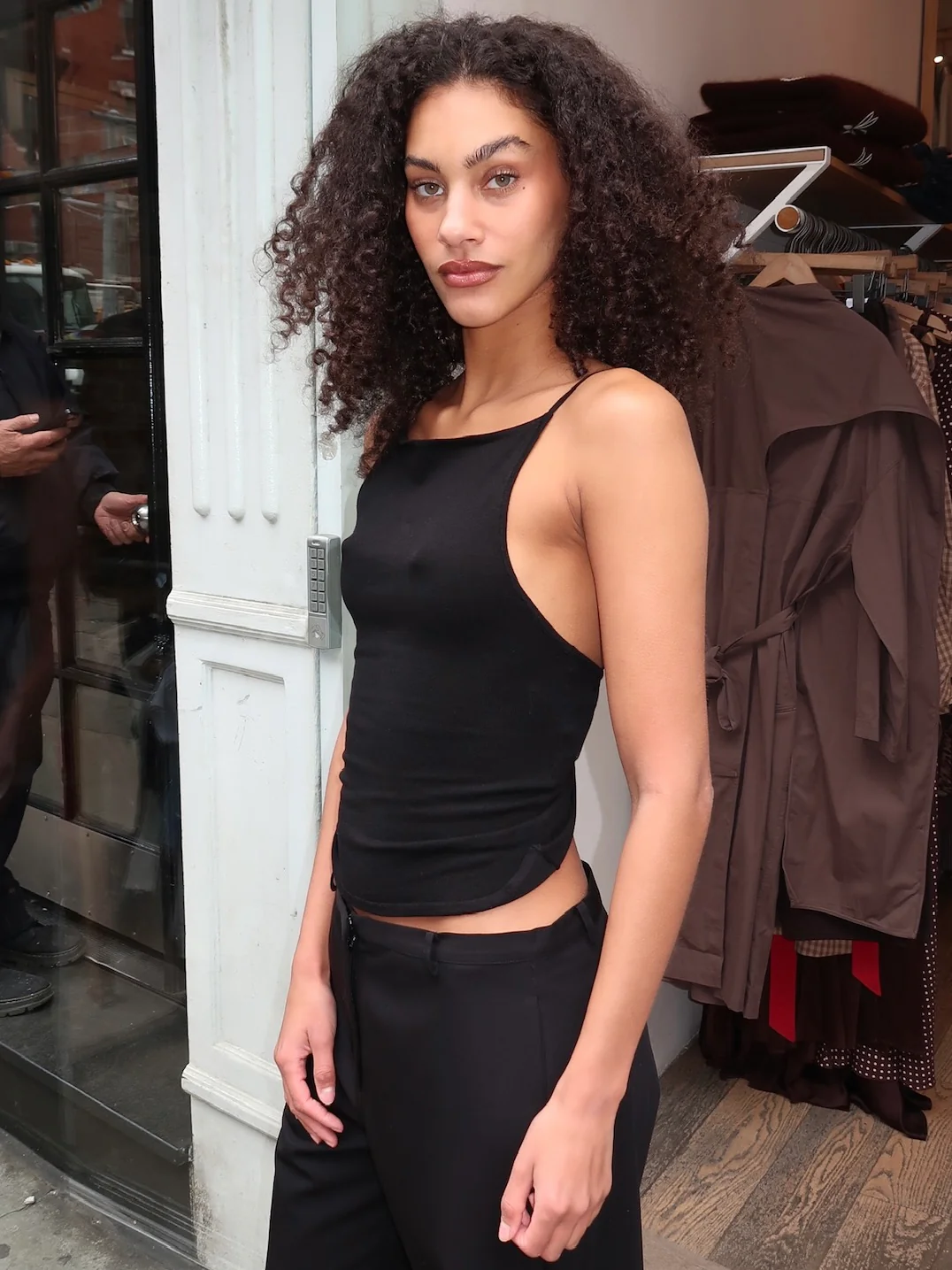 Twist Back Knit Top in Black - Image 3