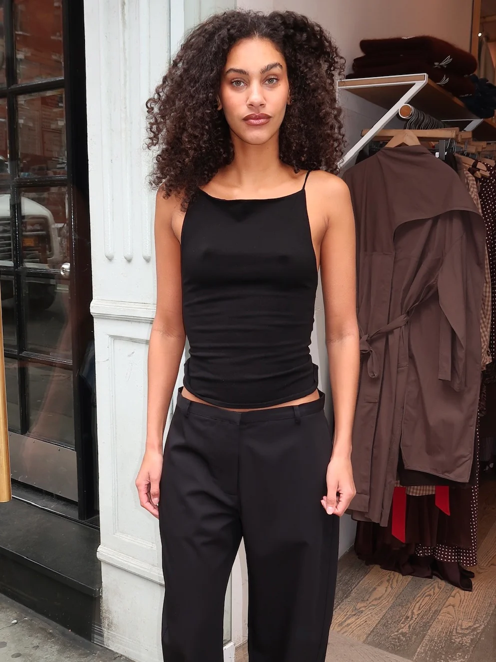 Twist Back Knit Top in Black - Image 4